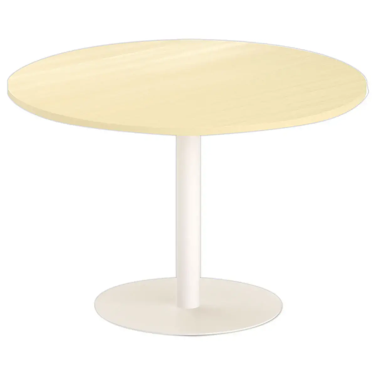 Ronde tafel diam 116 cm blad beuken wit voet tulp 