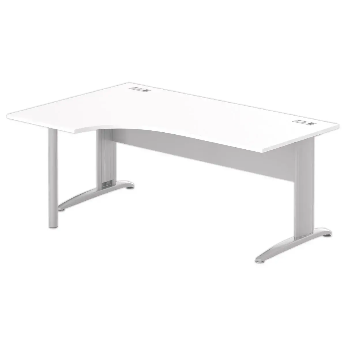 Bureau BUENOS AIRES compact retour naar links wit/alu, L180 