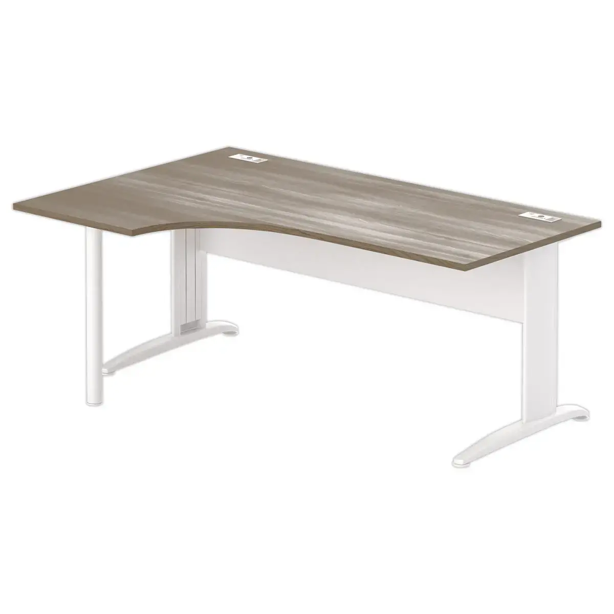 Bureau BUENOS AIRES compact retour naar links notelaar/wit, L180
