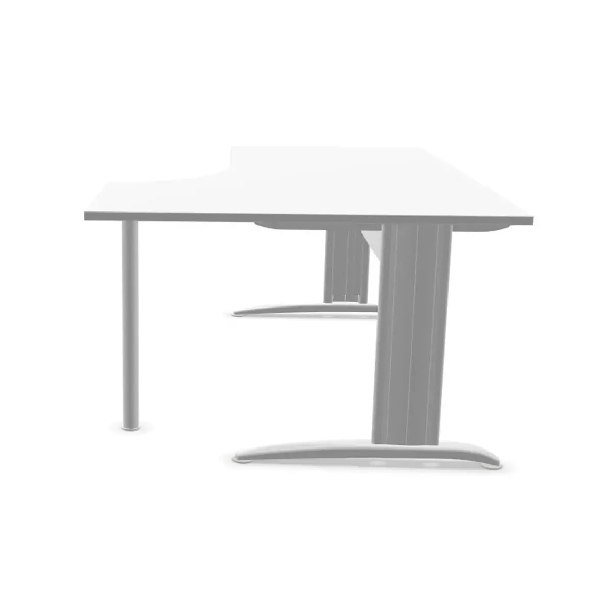 Bureau BUENOS AIRES compact terug naar rechts wit/wit, L180 