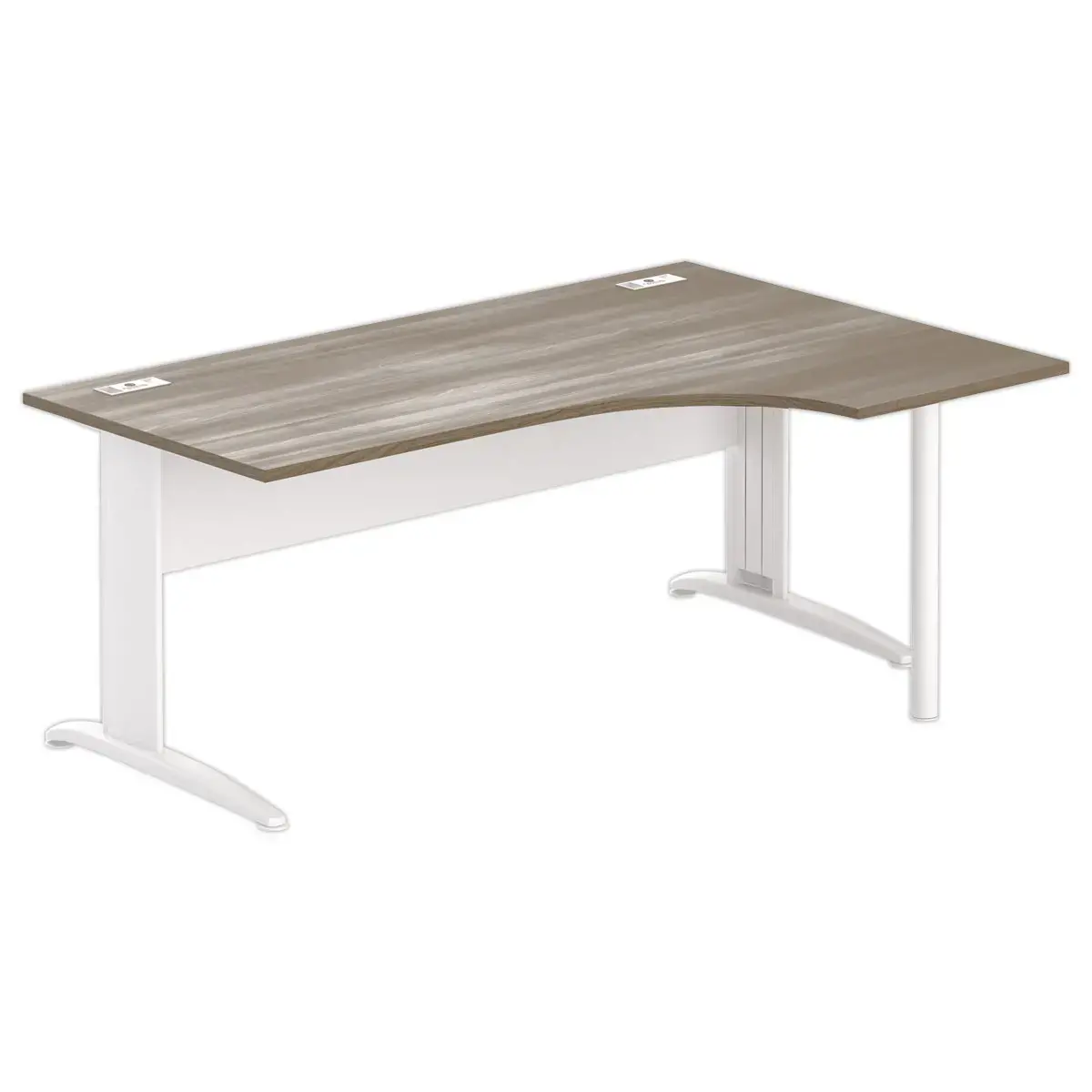 Bureau BUENOS AIRES compact terug naar rechts noten/wit, L180
