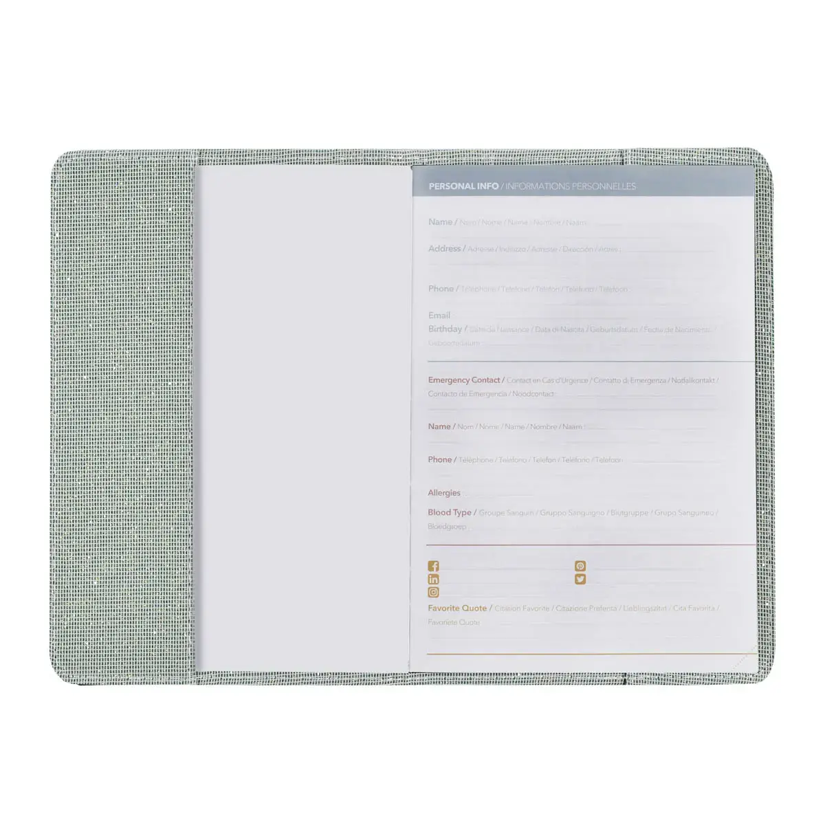 Weekagenda ZAKELIJK KLEUR ML Ella - 10x15 cm - Beige - December tot december - QUO VADIS