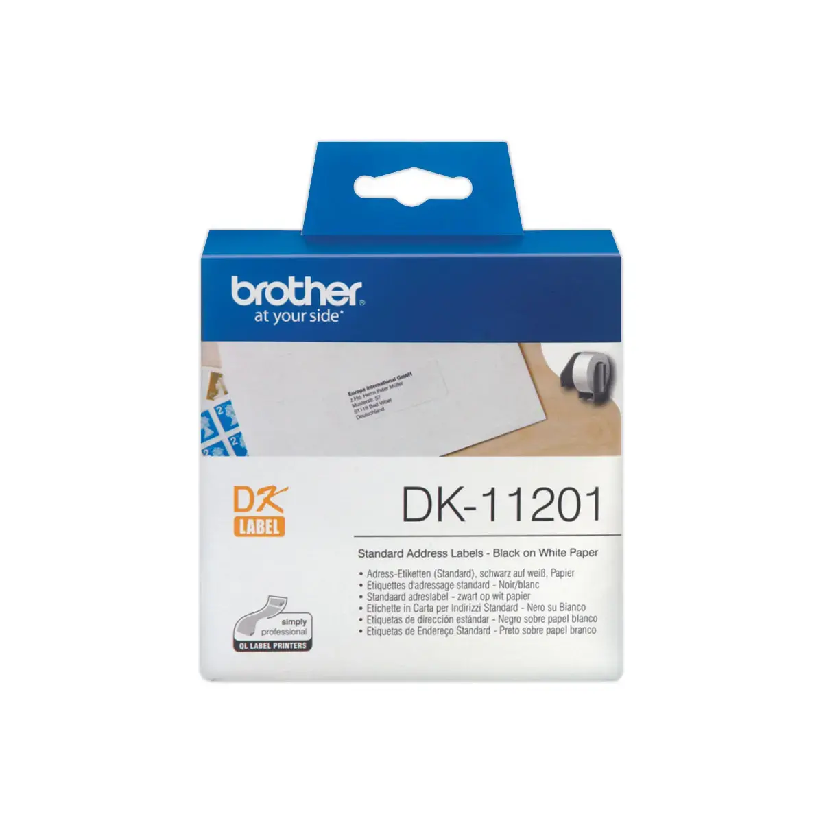 Rollen van etiketten QL BROTHER 29x90mm 400 etiketten DK11201 