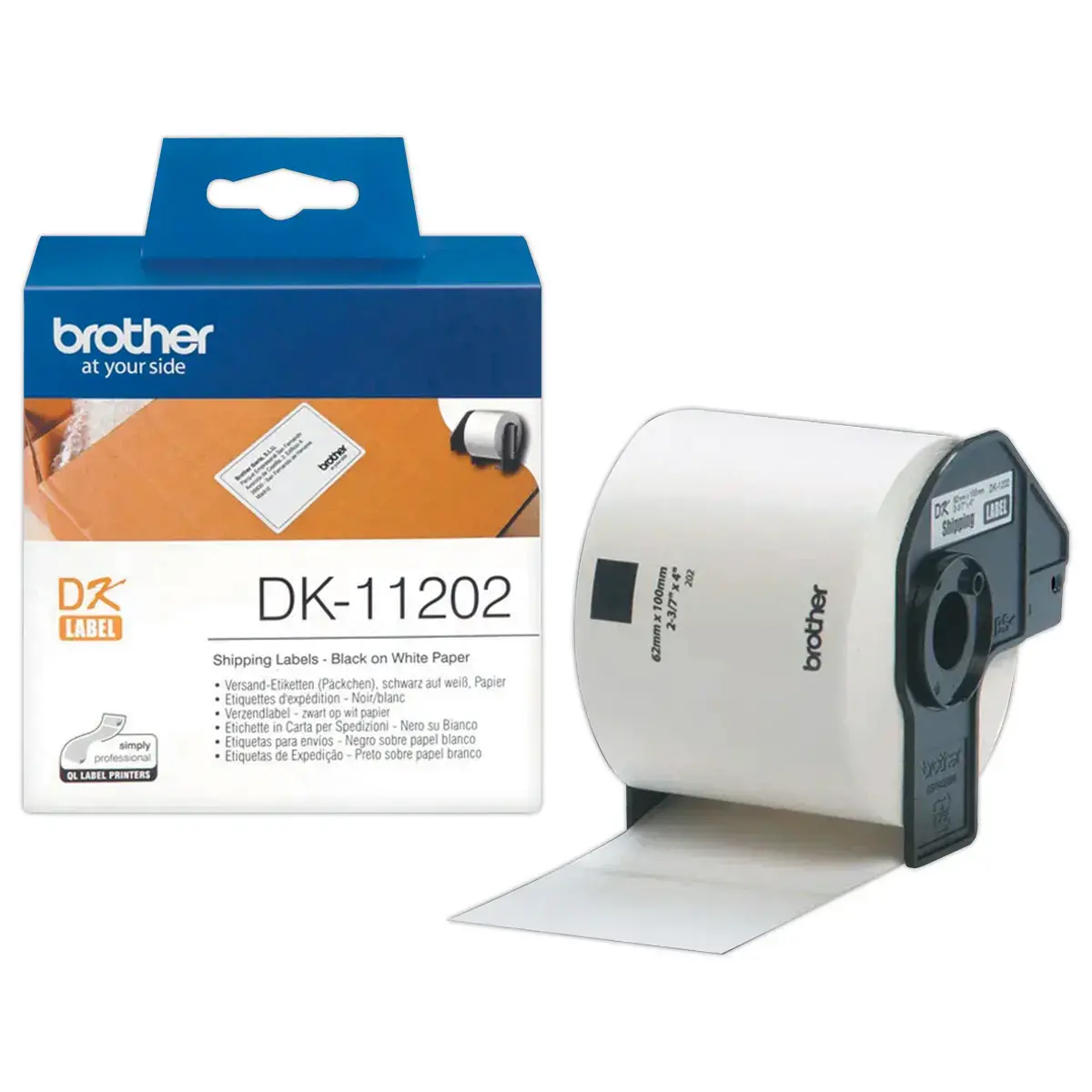 Rollen met etiketten QL BROTHER 62x100mm 300 etiketten DK11202
