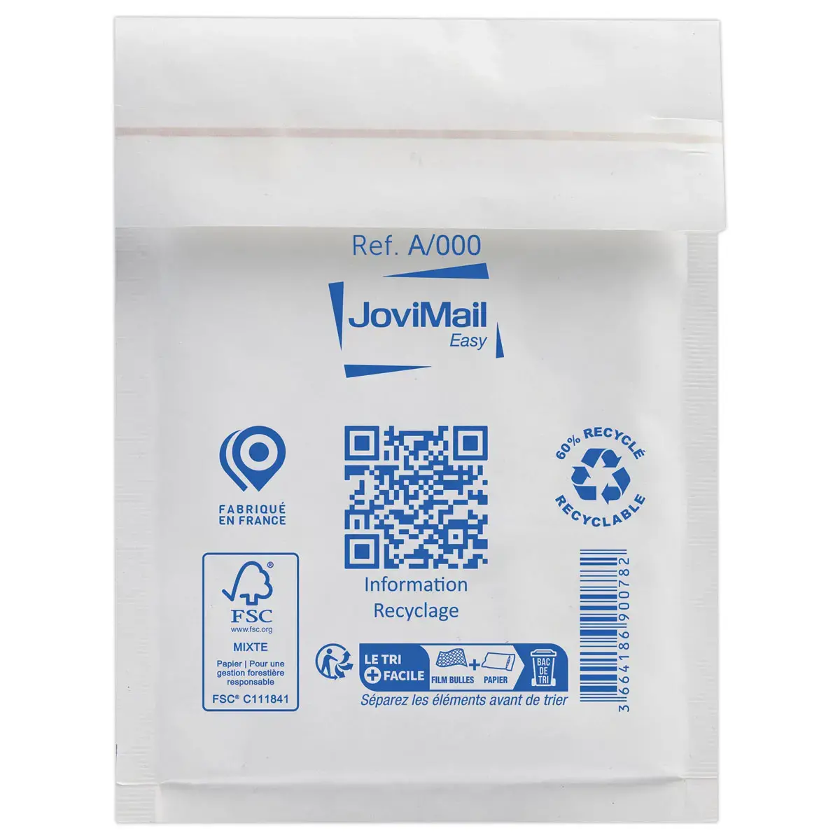 200  Witte gewatteerde omslagen met luchtkussens Sealed Air - 110x160 mm - JOVIMAIL 