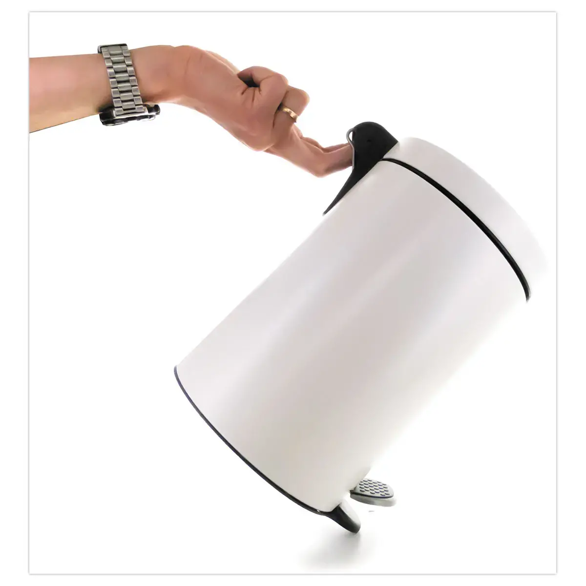 Pedaalemmer in wit staal 3L
