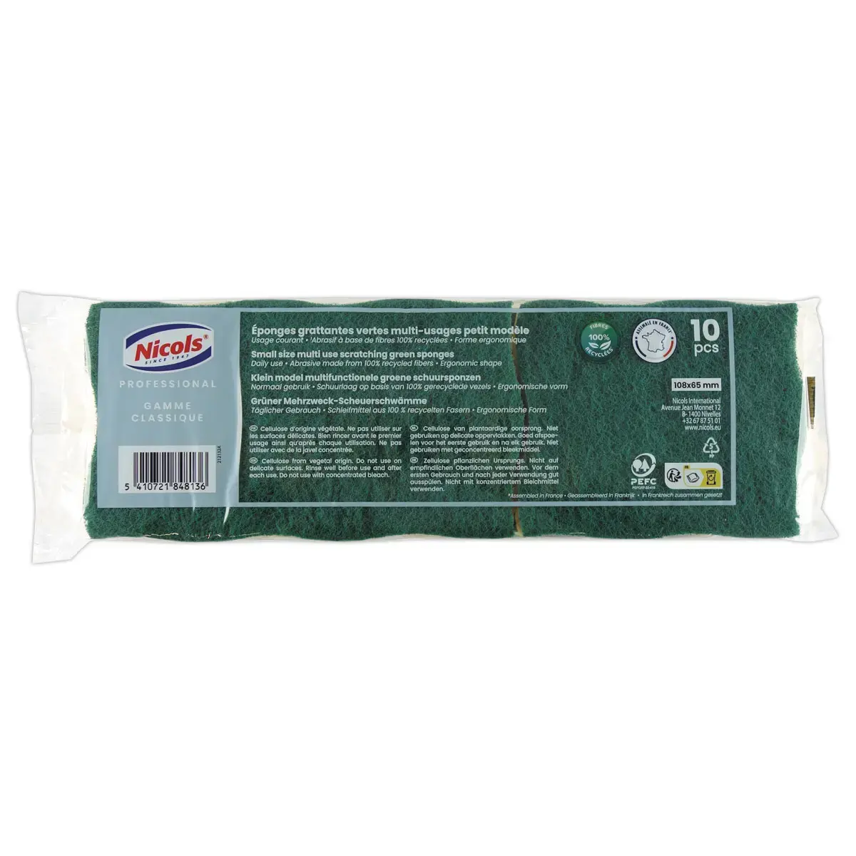 10 Schuursponzen - 10,9 x 6,9 cm - NICOLS