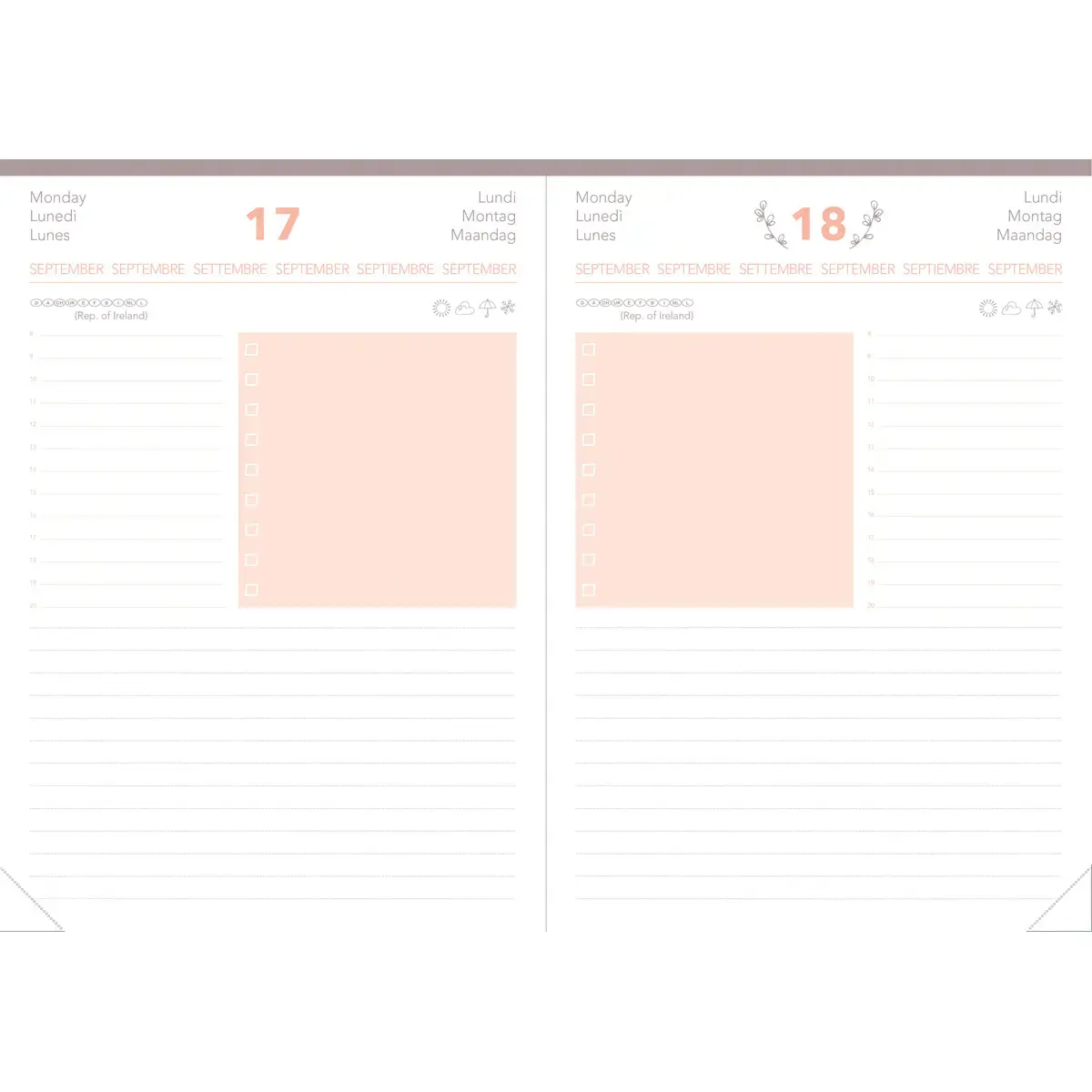 Weekagenda ZAKELIJK KLEUR ML Ella - 10x15 cm - Beige - December tot december - QUO VADIS