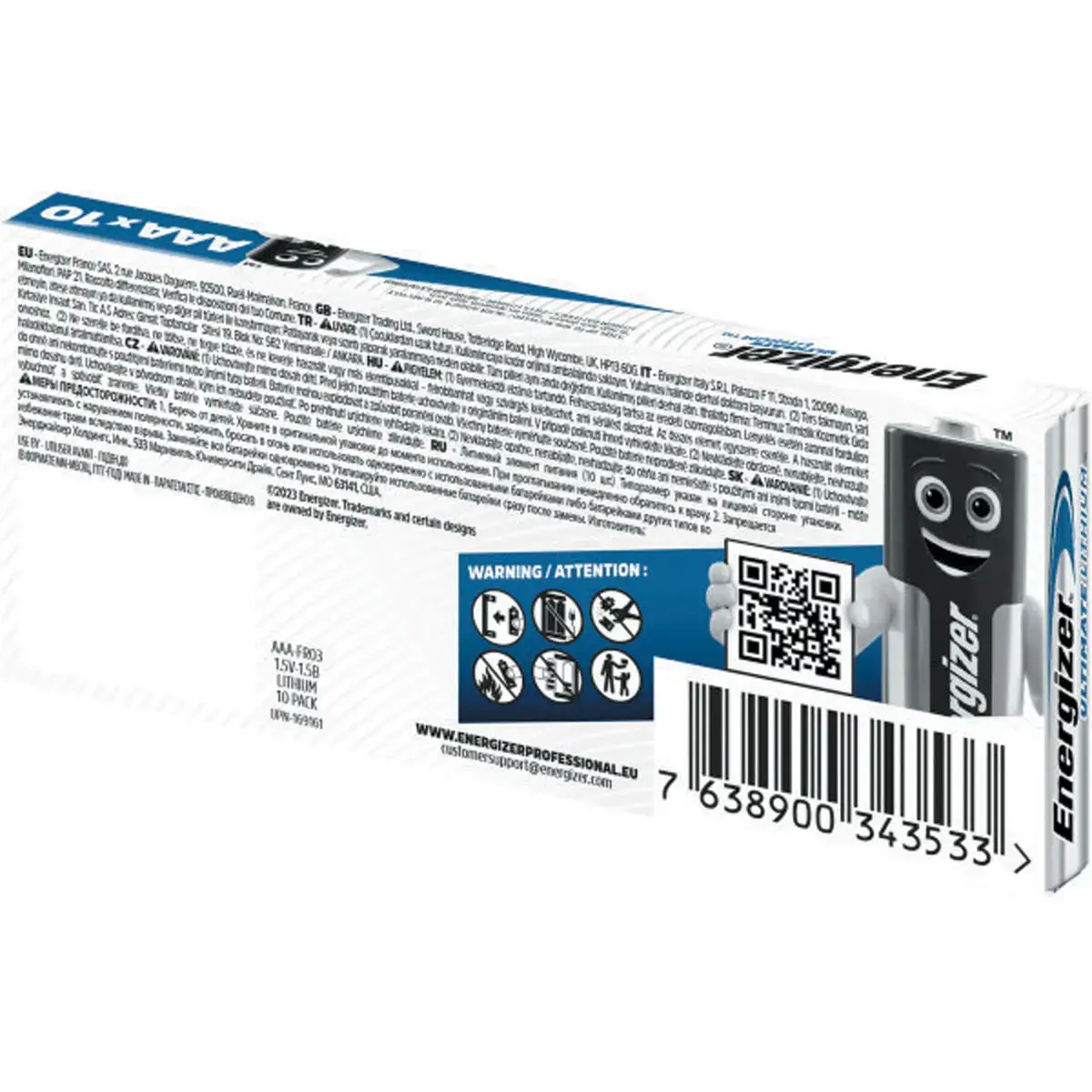 10 Lithiumbatterijen Ultimate L92 (AAA) - ENERGIZER