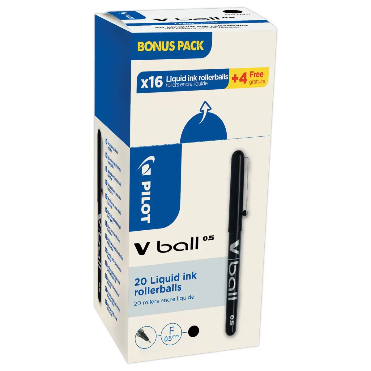 20  Rollerpennen PILOT V5 -metaalpunt 