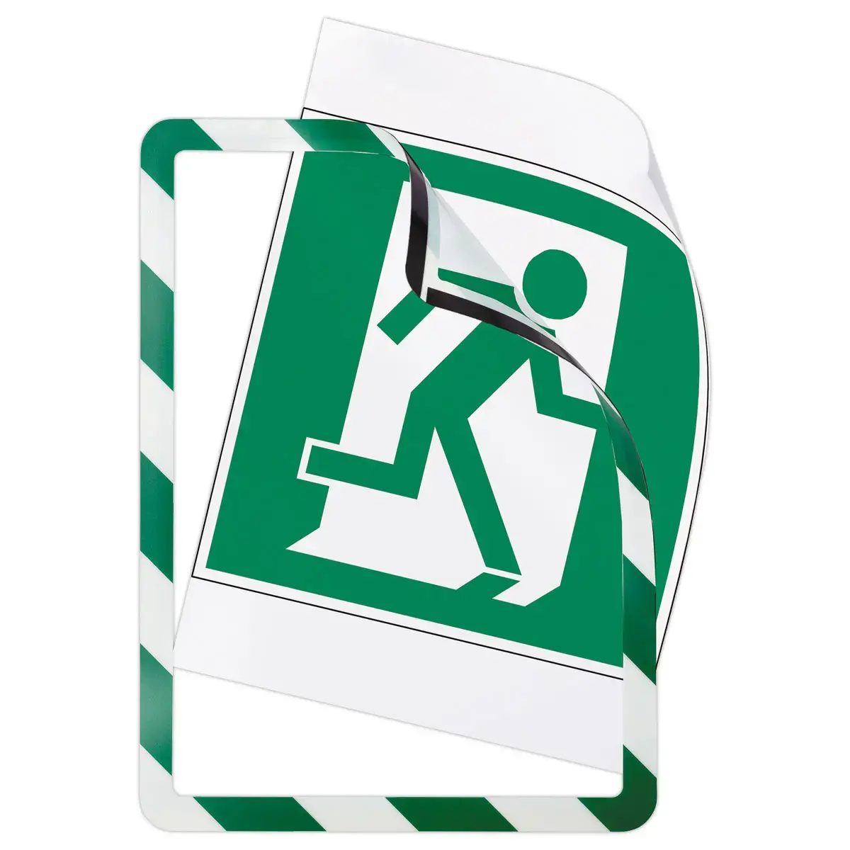 2 Plakbare displayhoezen Security A4 Groen/wit DJOIS