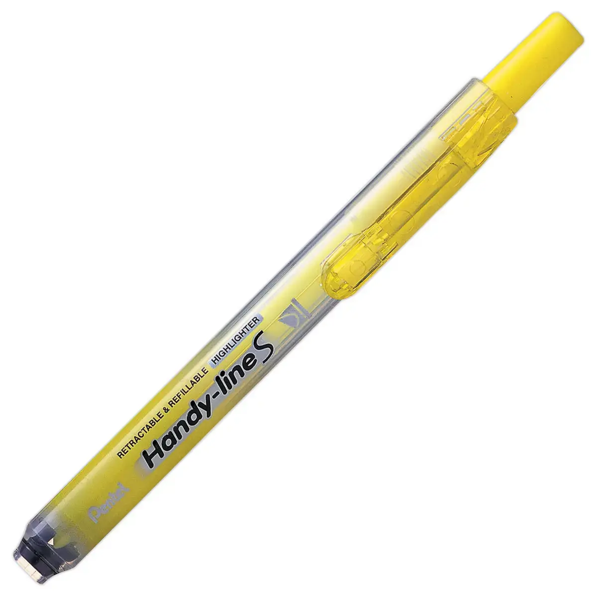 Intrekbare markeerstift - afgeknotte punt - geel - PENTEL 