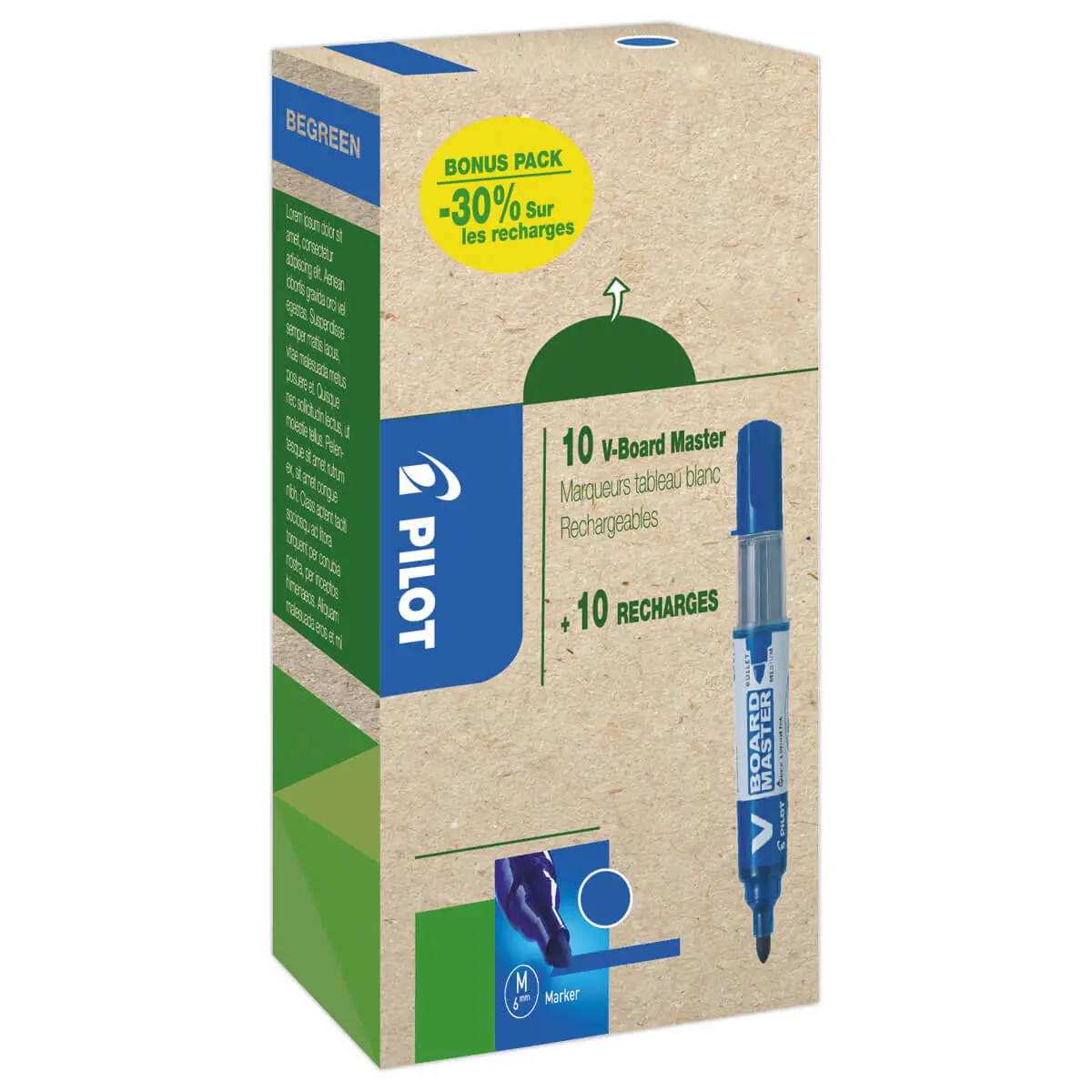 10 markers V-Board Master Begreen kogelpunt + 10 navullingen