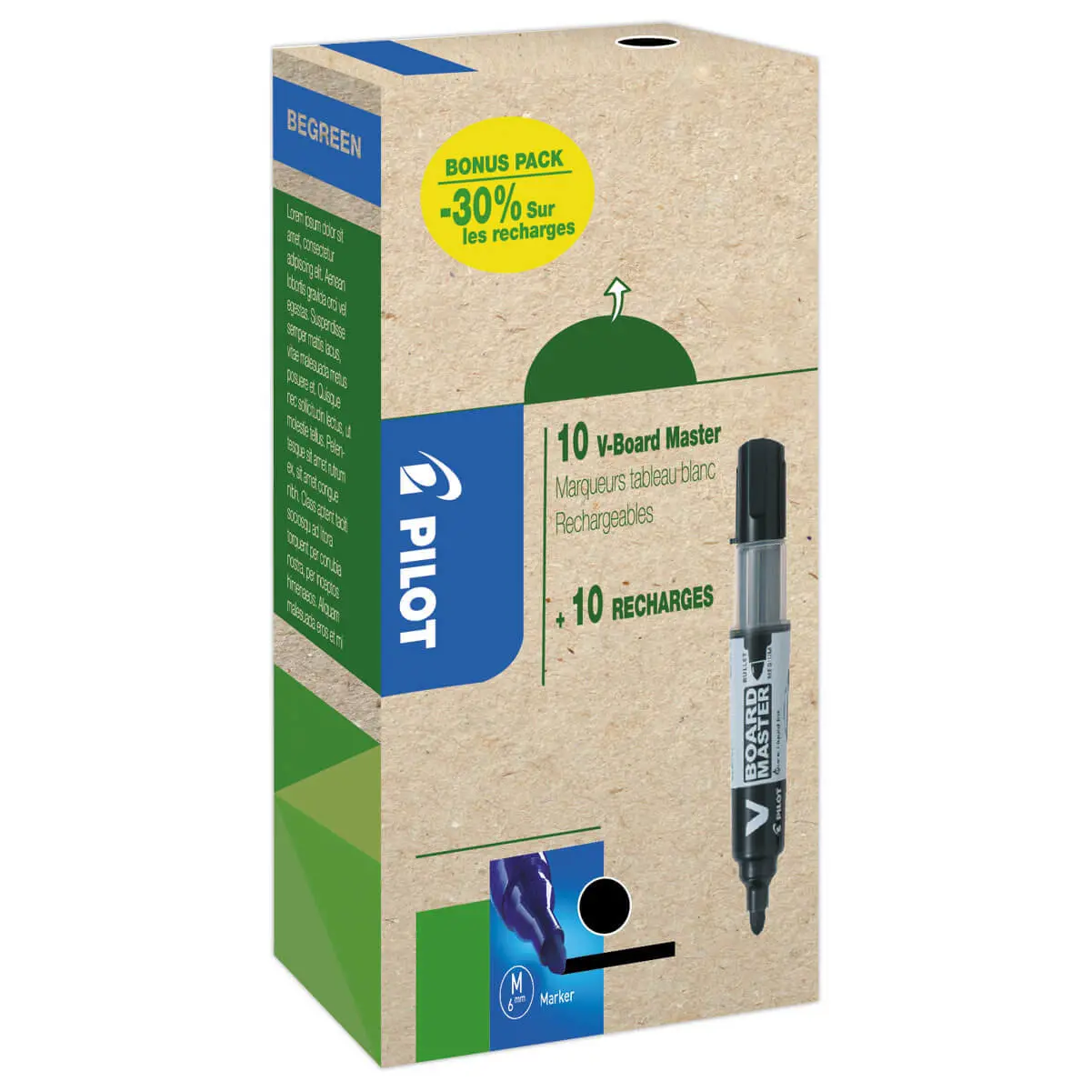 10 markers V-Board Master Begreen kogelpunt + 10 navullingen