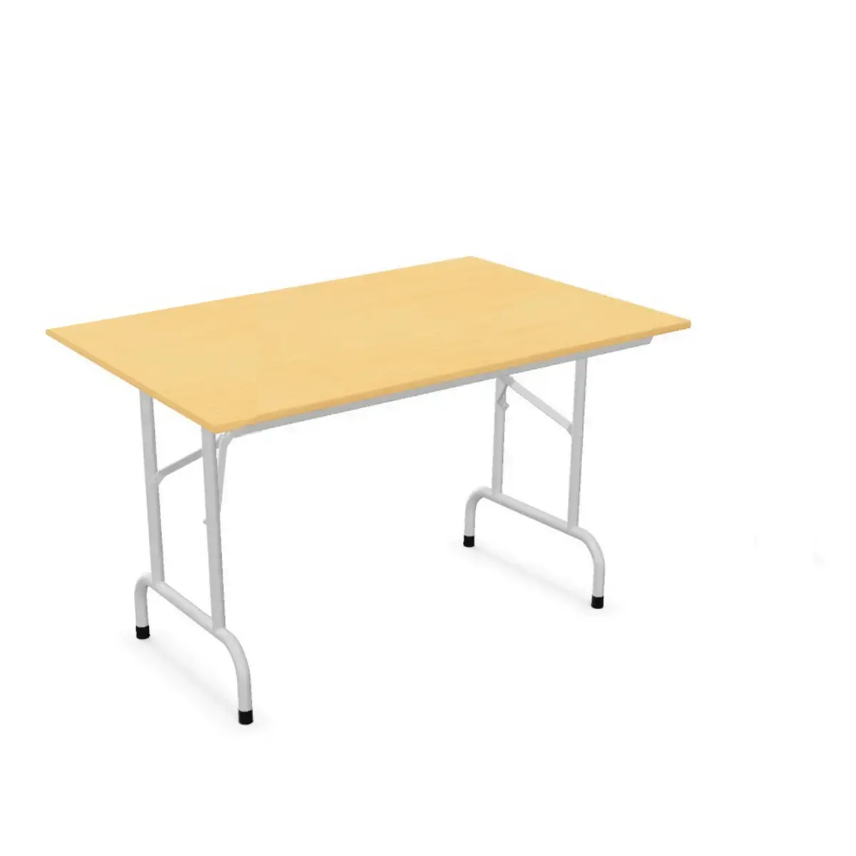 Vouwtafel polyvalent Rico 120 x 80 cm aluminium poten. Natuurlijk beukenhout