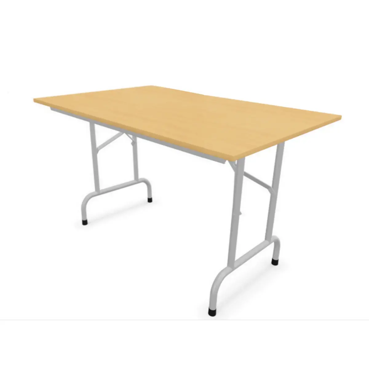 Vouwtafel polyvalent Rico 120 x 80 cm aluminium poten. Natuurlijk beukenhout
