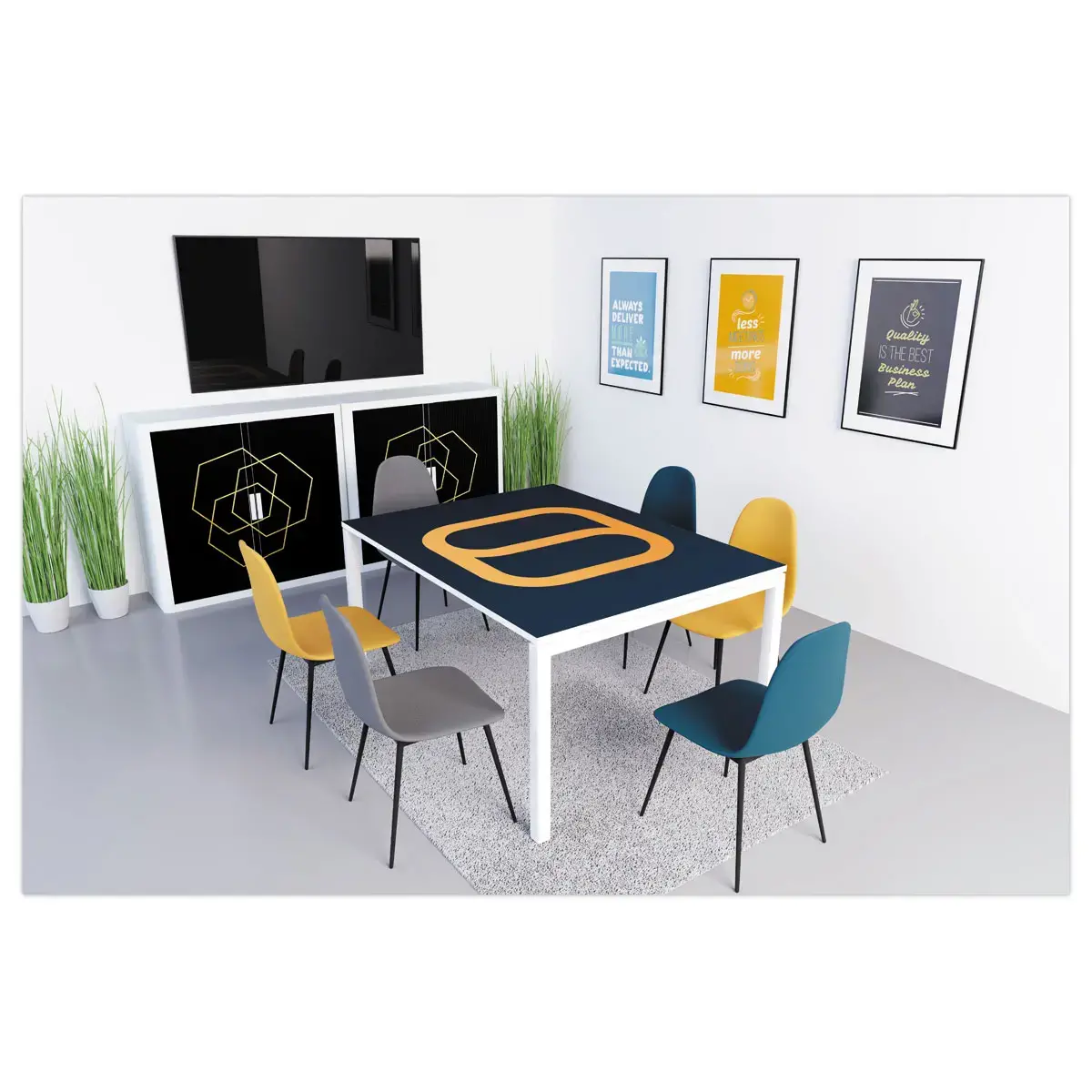 2  Stoelen MUST H87 x D54 x B45 cm zwart voet grijs zitting 