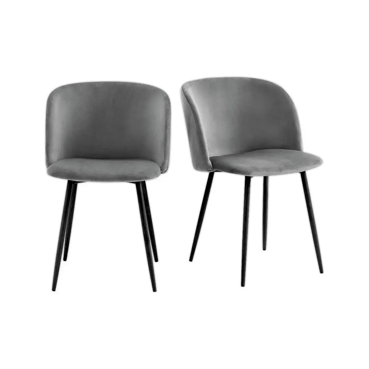 2 Fauteuils Must Pied noir met grijze zitting