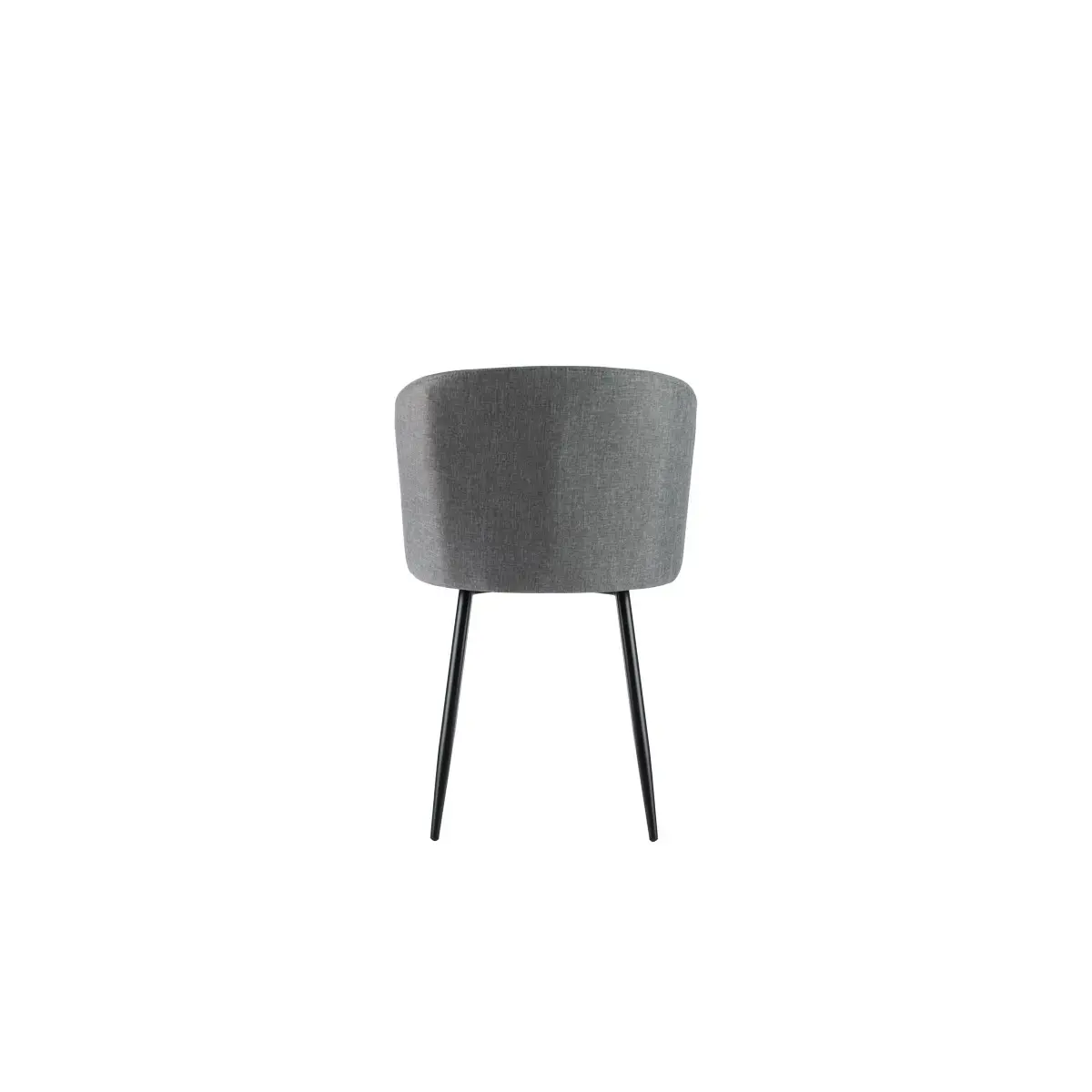 2 Must fauteuils met zwarte voeten en grijze zitting, gemonteerd