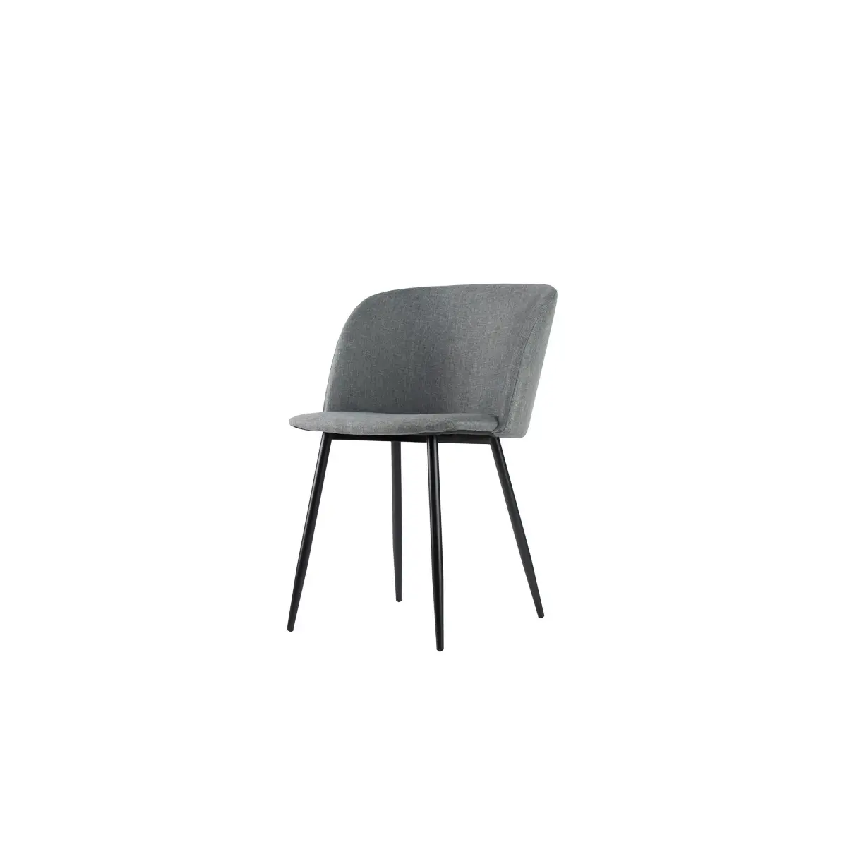 2 Must fauteuils met zwarte voeten en grijze zitting, gemonteerd