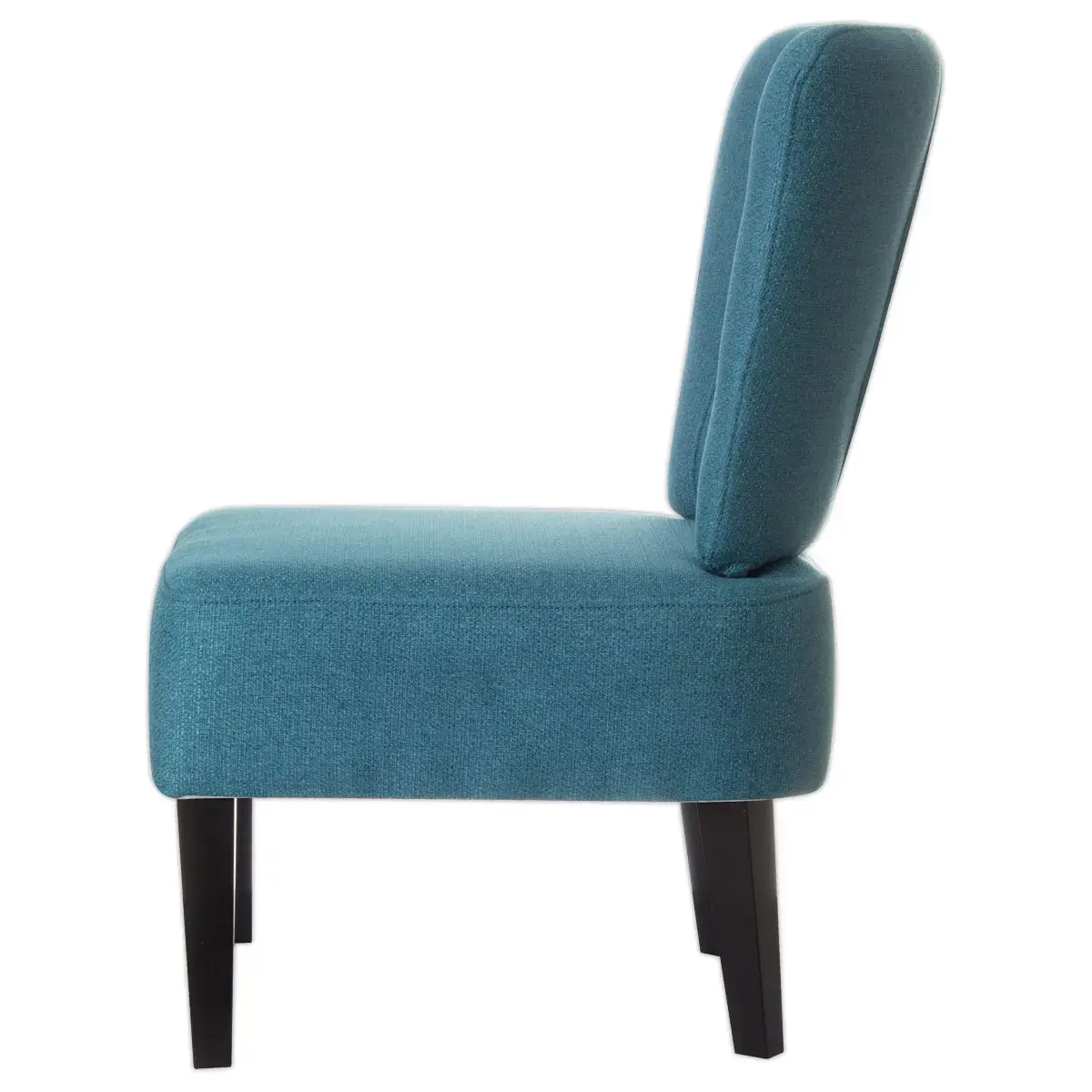 Fauteuil Brighton met zwarte poten en blauwe bekleding