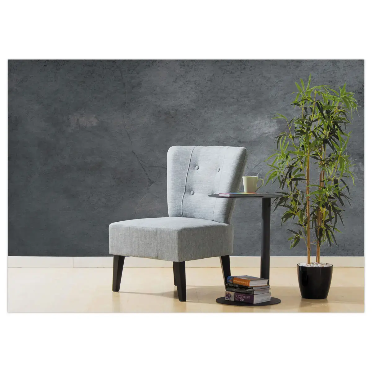 Ronde bijzettafel EasyDesk - Antracietgrijs - Gemonteerd - PAPERFLOW