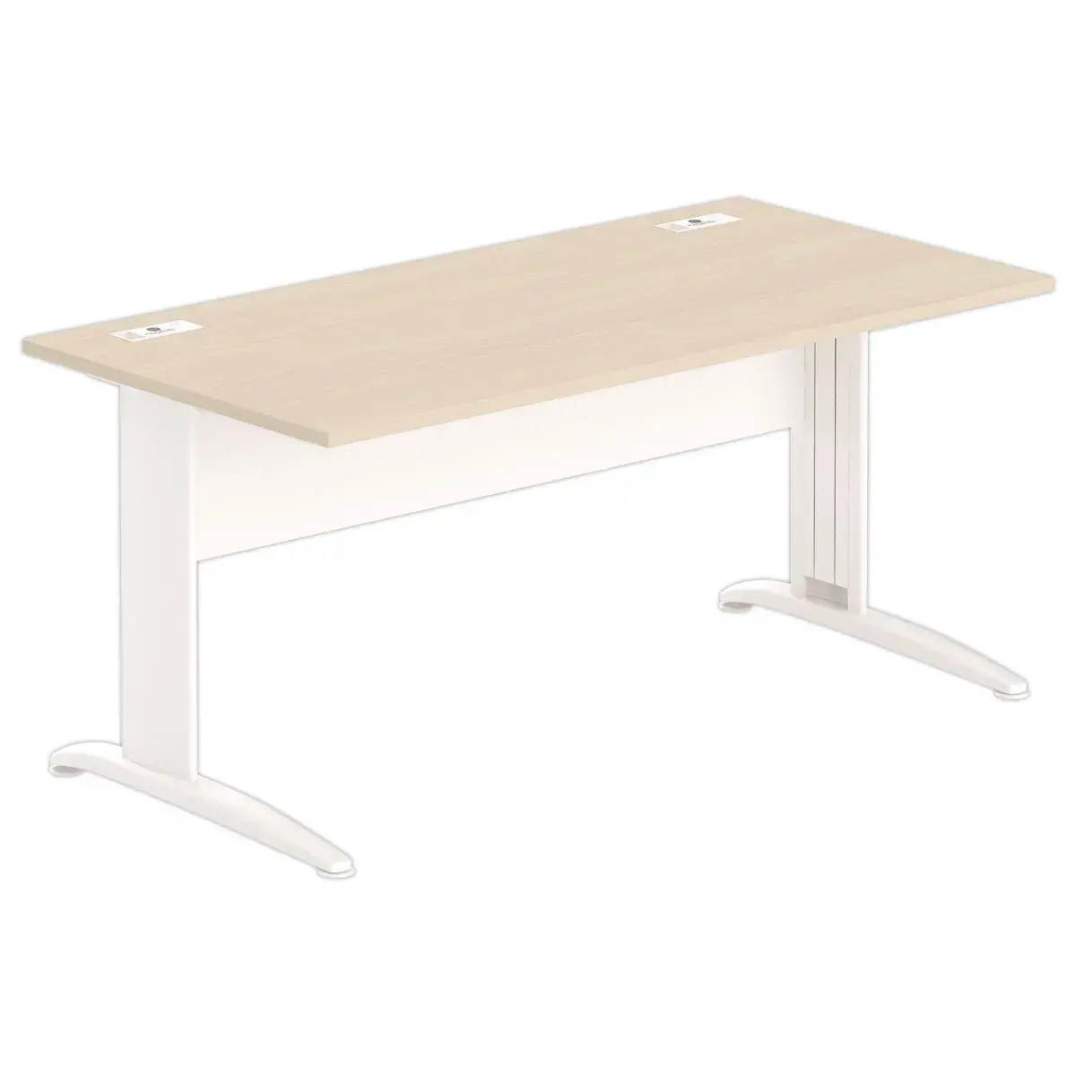 Bureau BUENOS AIRES - 160 x 80 cm - Blad licht acacia en witte poten