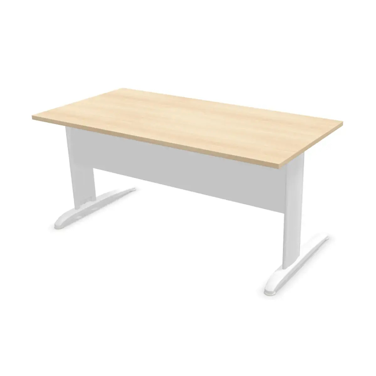 Bureau BUENOS AIRES - 160 x 80 cm - Blad licht acacia en witte poten