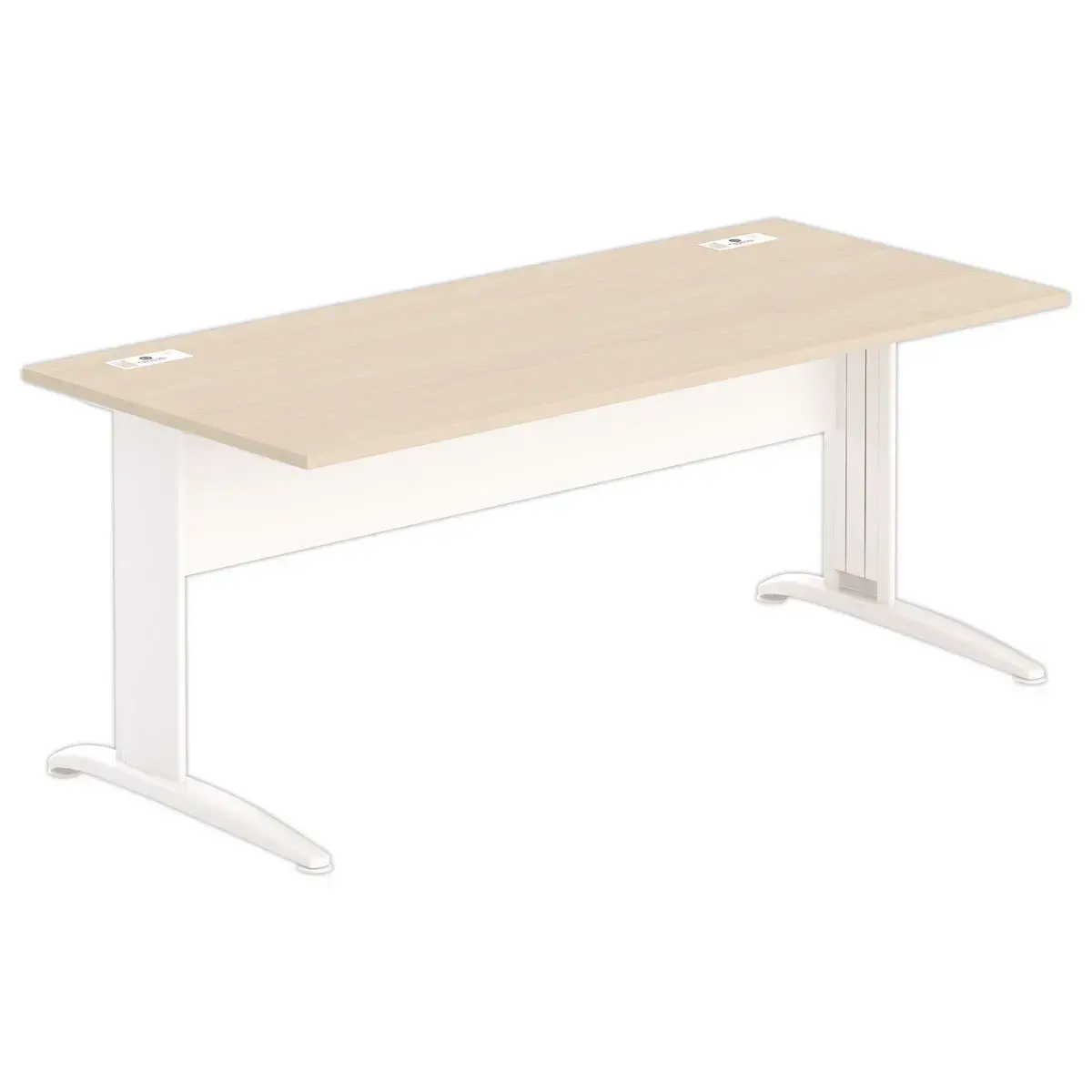 Bureau Buenos Aires - Blad licht acacia en witte poten - 180x80 cm 