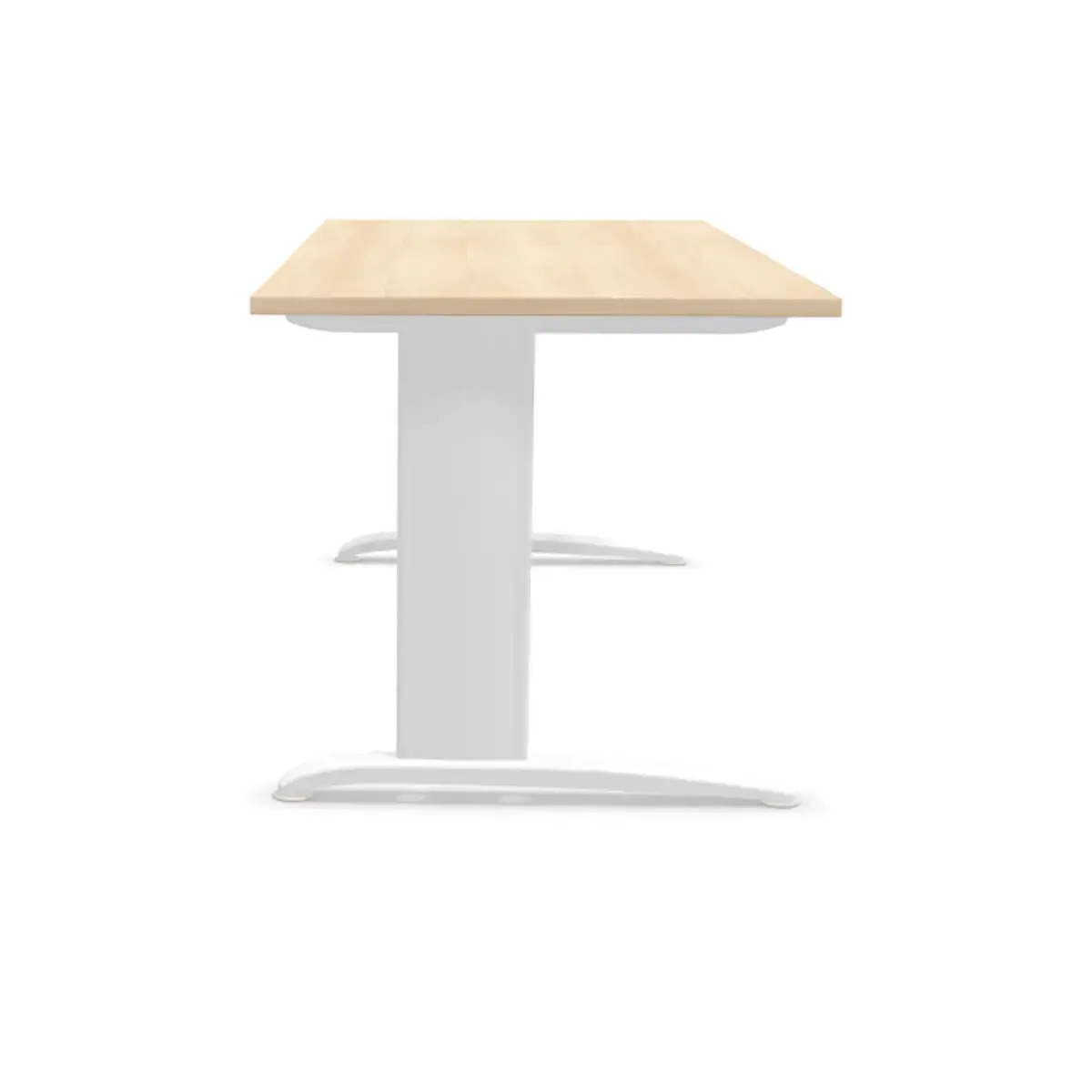 Bureau Buenos Aires - Blad licht acacia en witte poten - 180x80 cm 