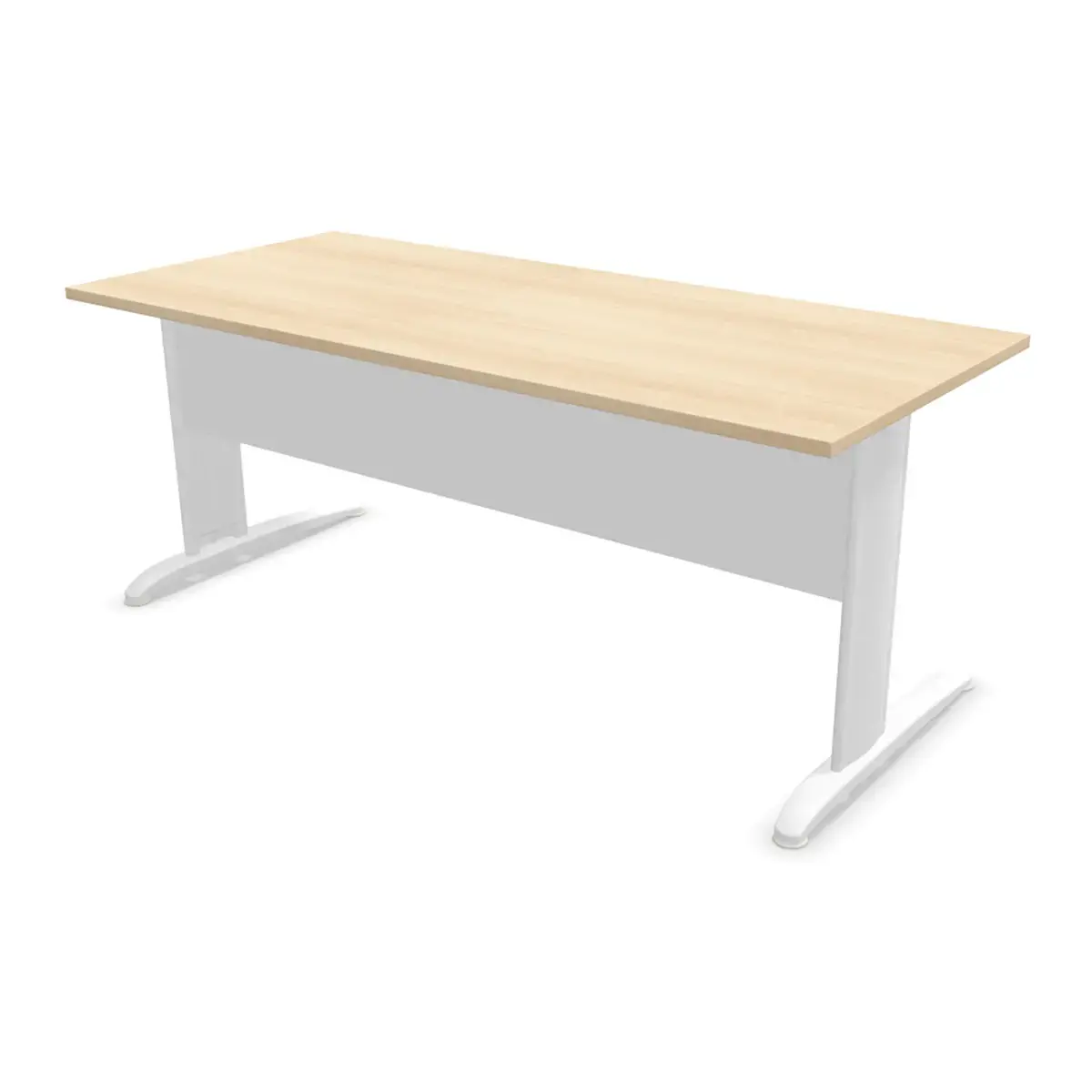Bureau Buenos Aires - Blad licht acacia en witte poten - 180x80 cm 