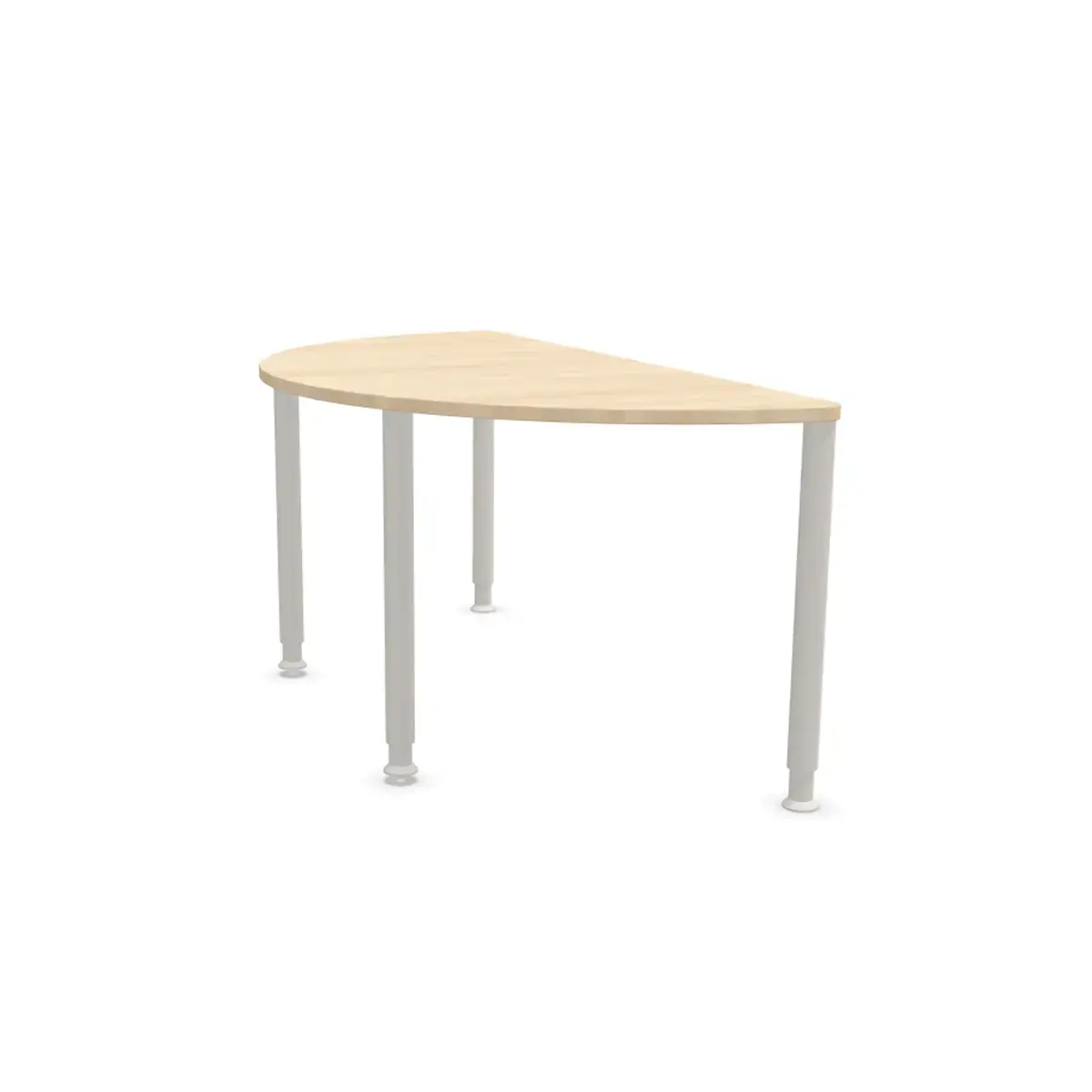 Halfronde aanvulling 160 acacia licht/alu