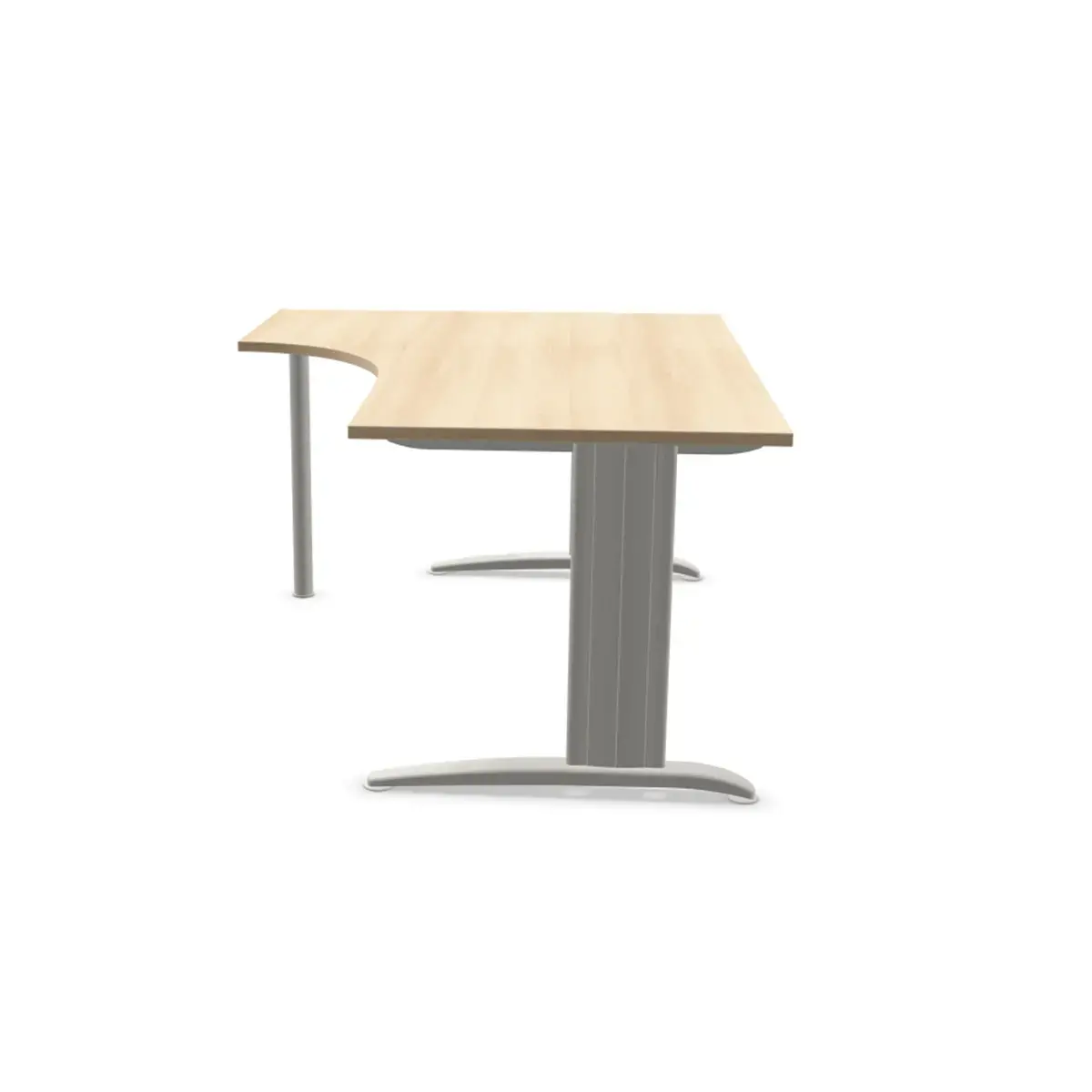 Bureau BUENOS AIRES compact terug naar links acacia licht/alu