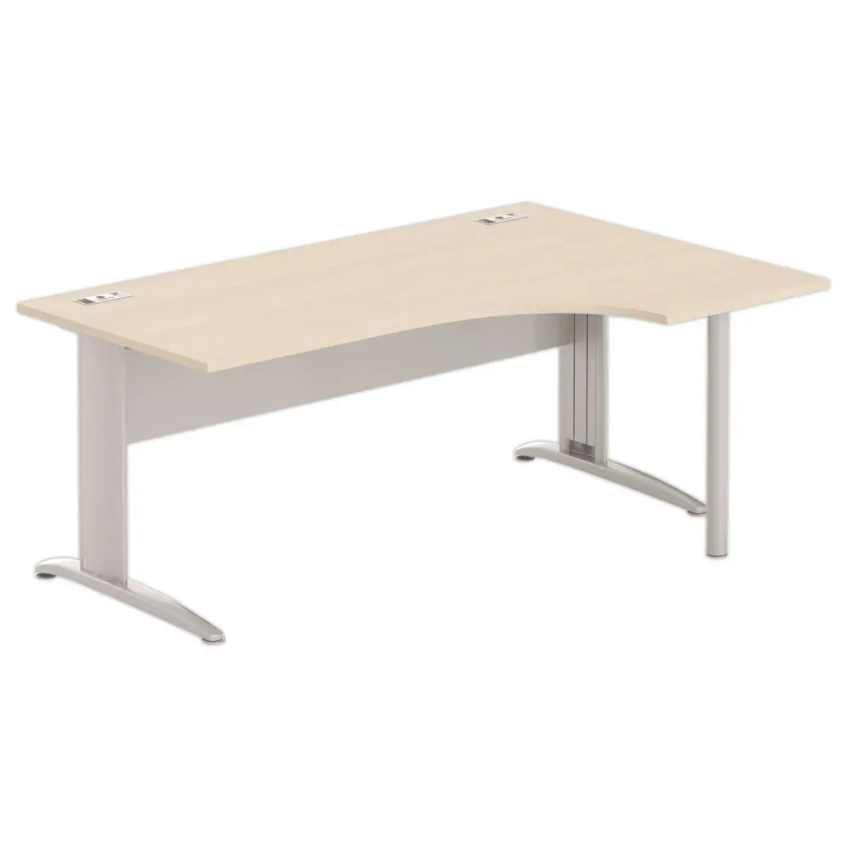 Bureau BUENOS AIRES compact rechts terug acacia/alu, L180