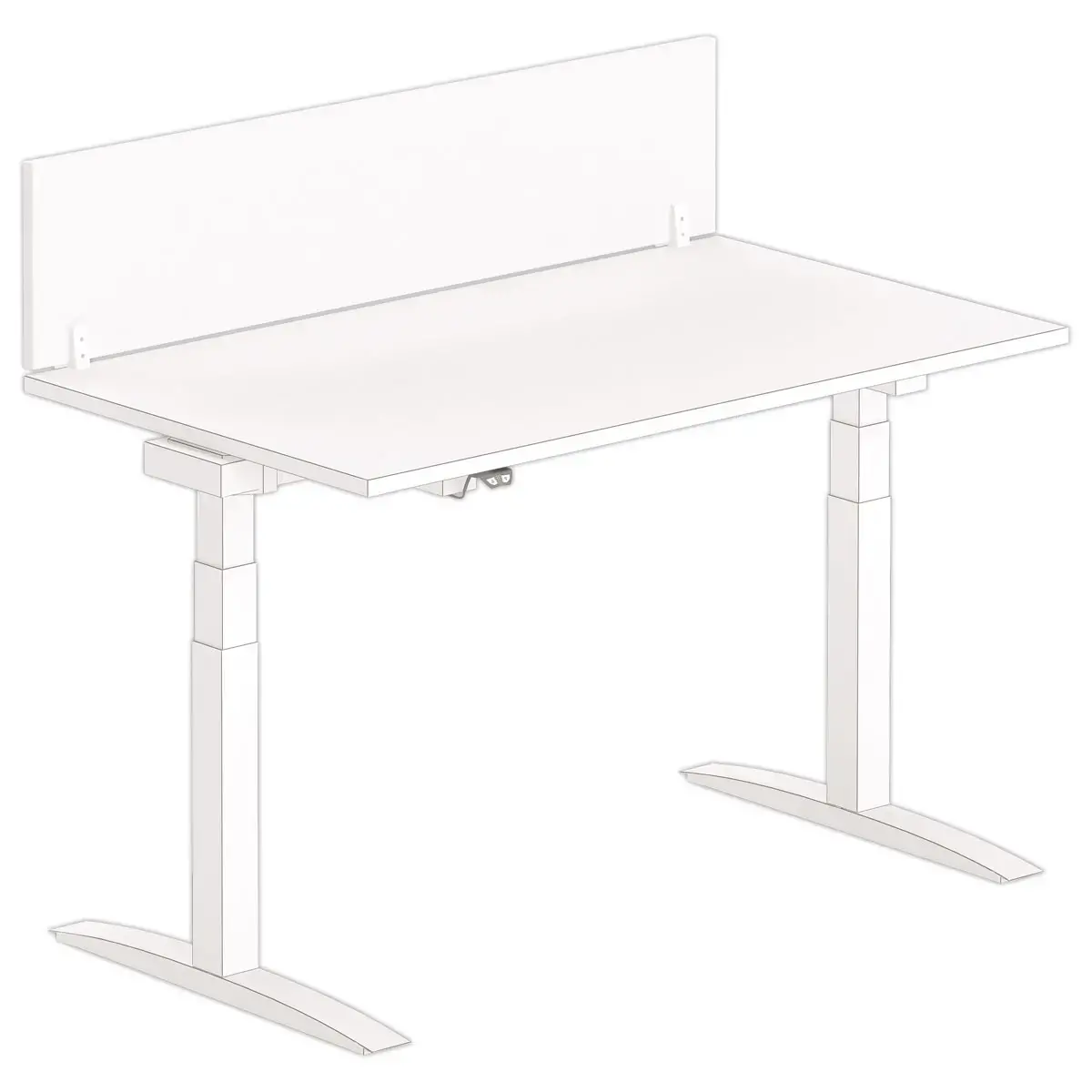 Cloisonnetje voor bureau L 140 wit/wit