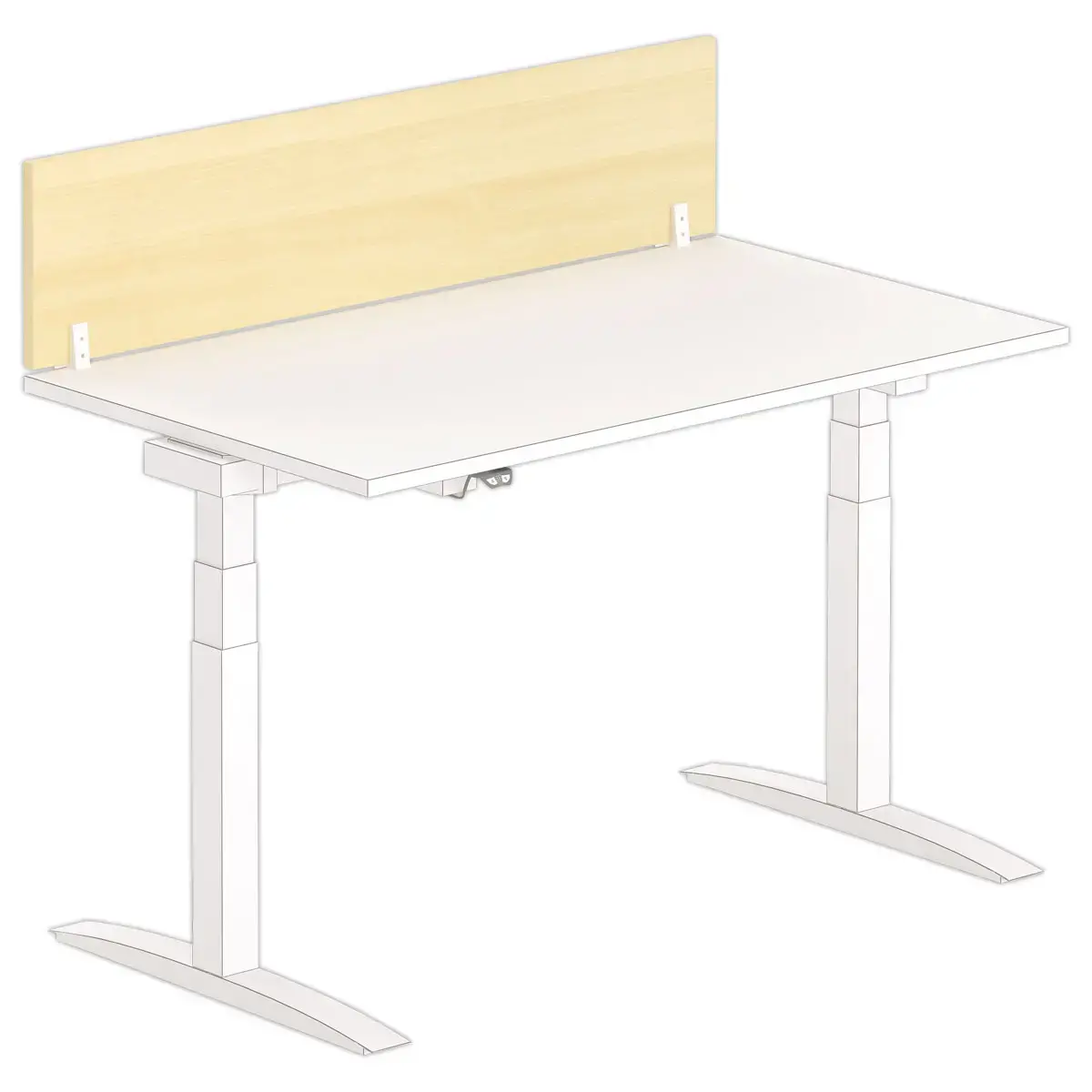 Bureau scheidingswand L.140 beuken/wit 