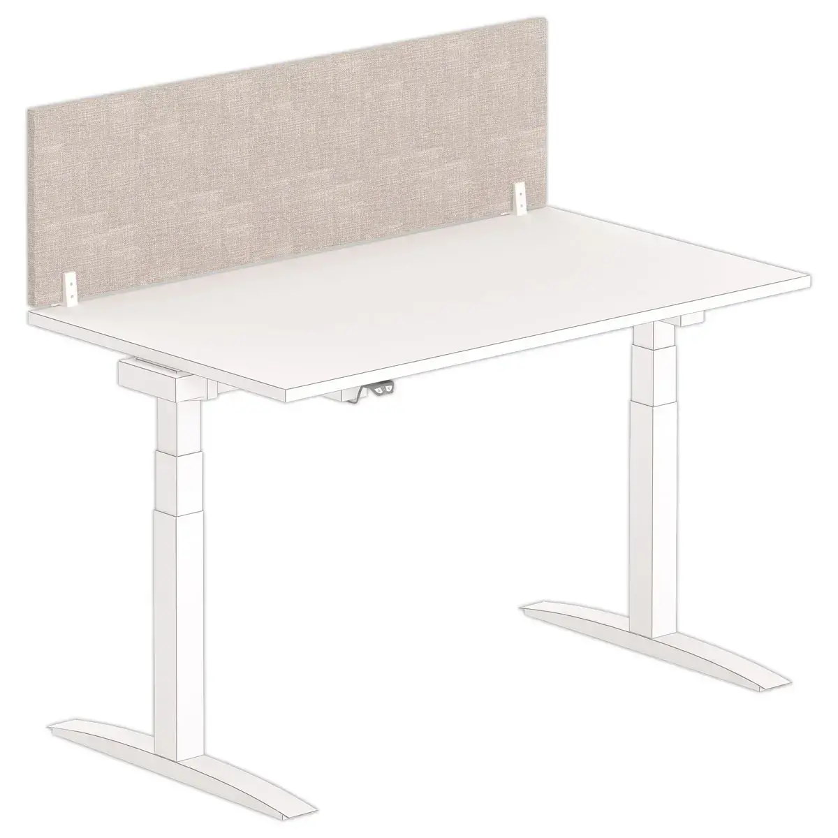 Scheidingswand akoustisch - voor bureau L 140 grijs/wit 