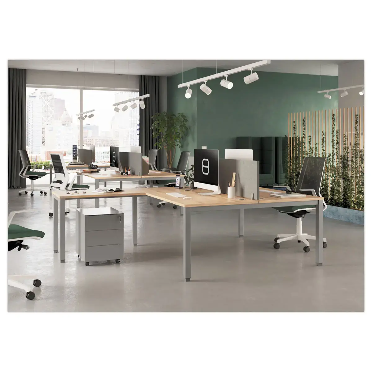 Bureau tegenover 4 poten 140 X 160 X 74 wit/wit