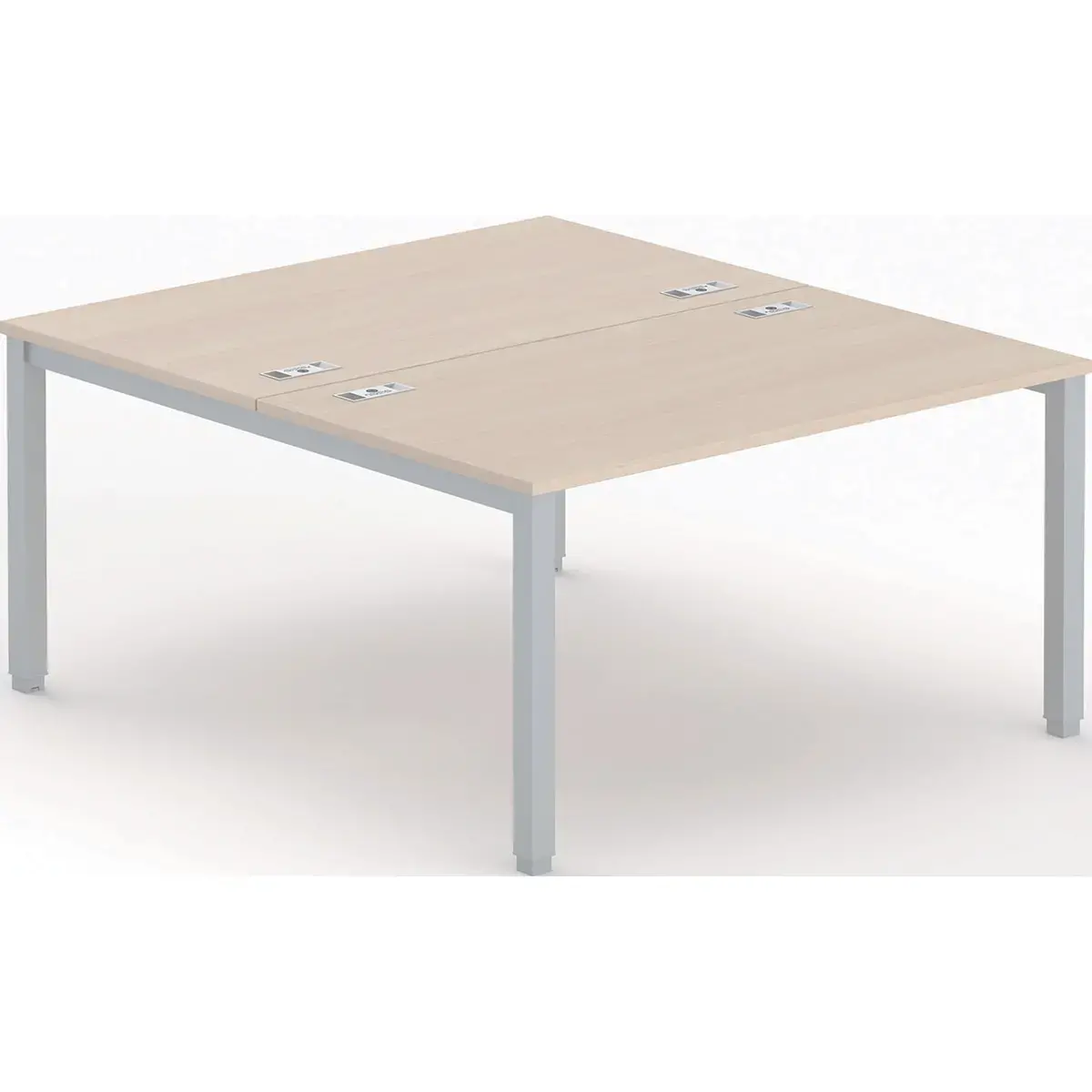 Bureau vis-à-vis 4 poten 140 X 160 X 74 acacia/alu