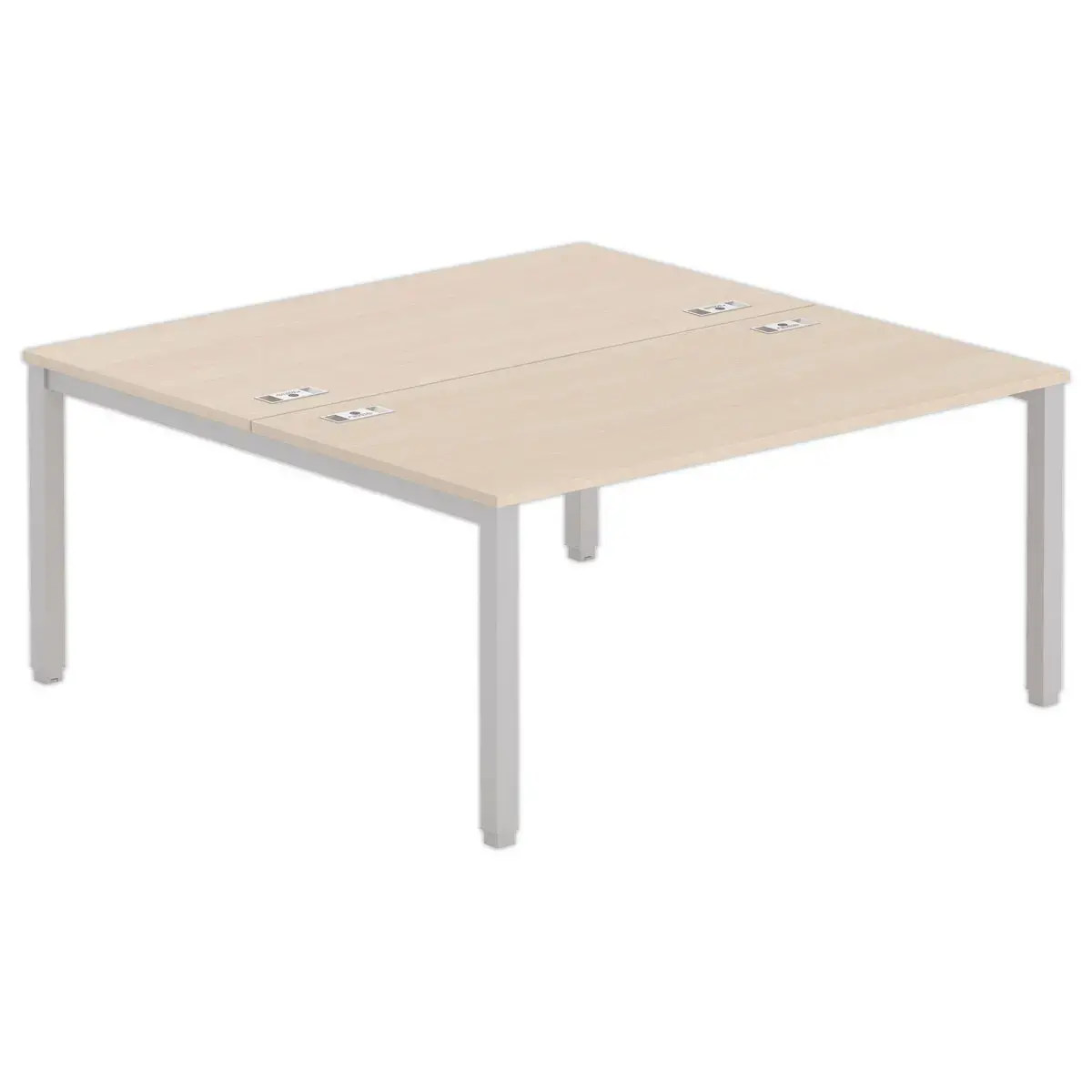Bureau tegenover 4 poten 160 X 160 X 74 acacia/alu