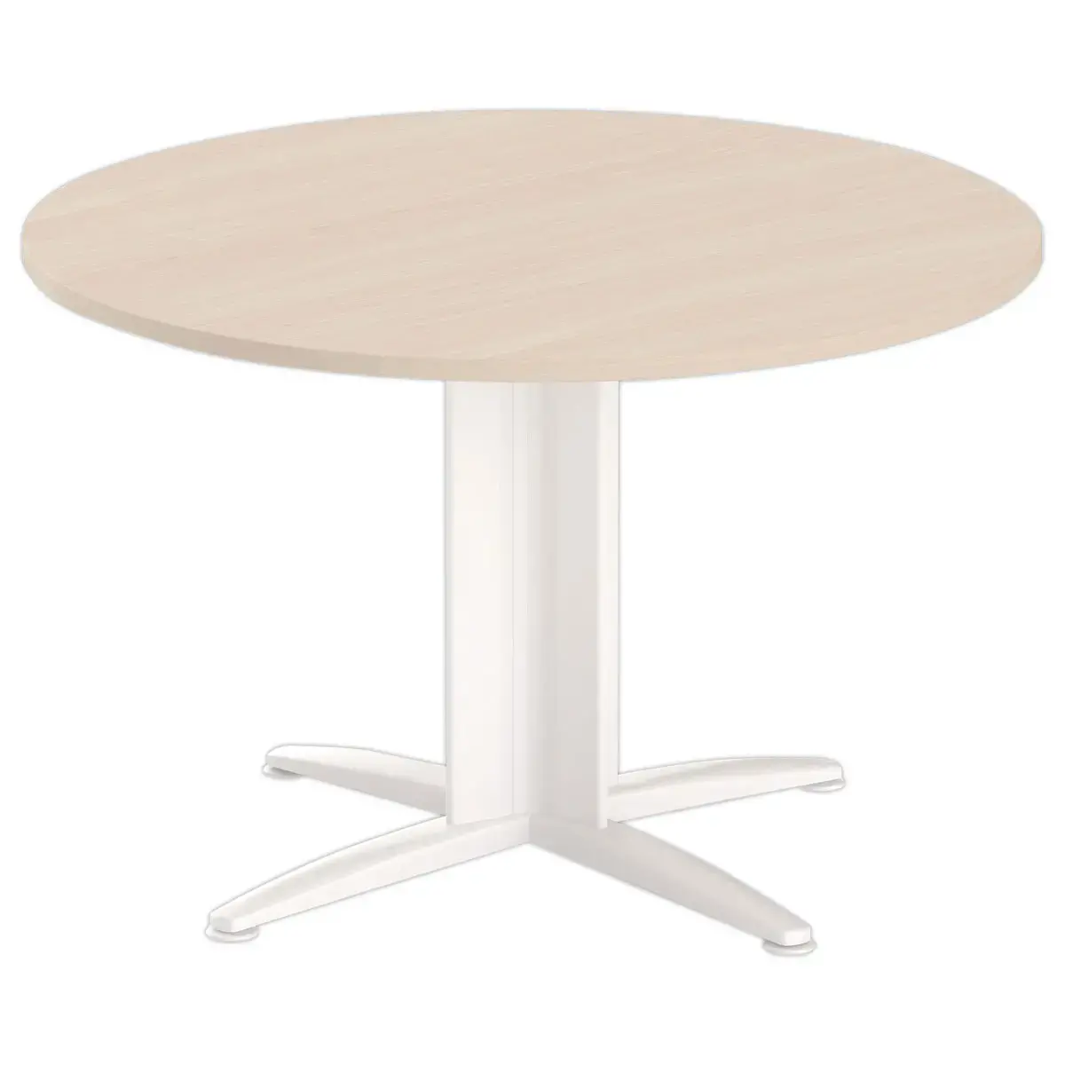 Tafel ronde vergadering diam. 116 cm acacia licht/wit