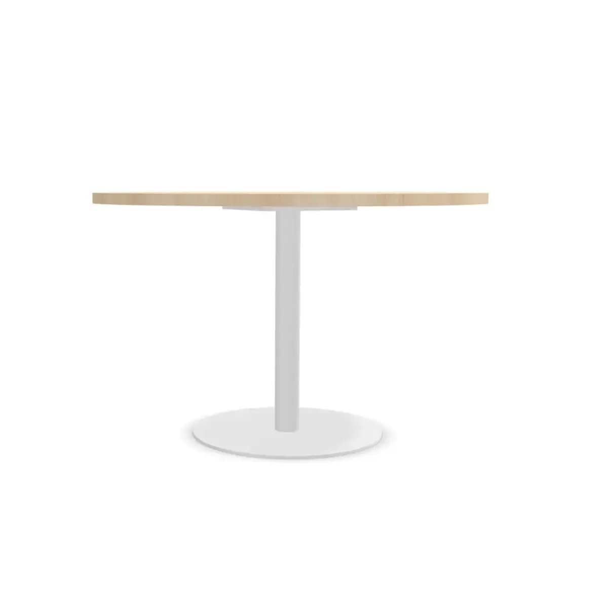 Ronde tafel diam 116 cm acacia blad witte tulp voet tulp 