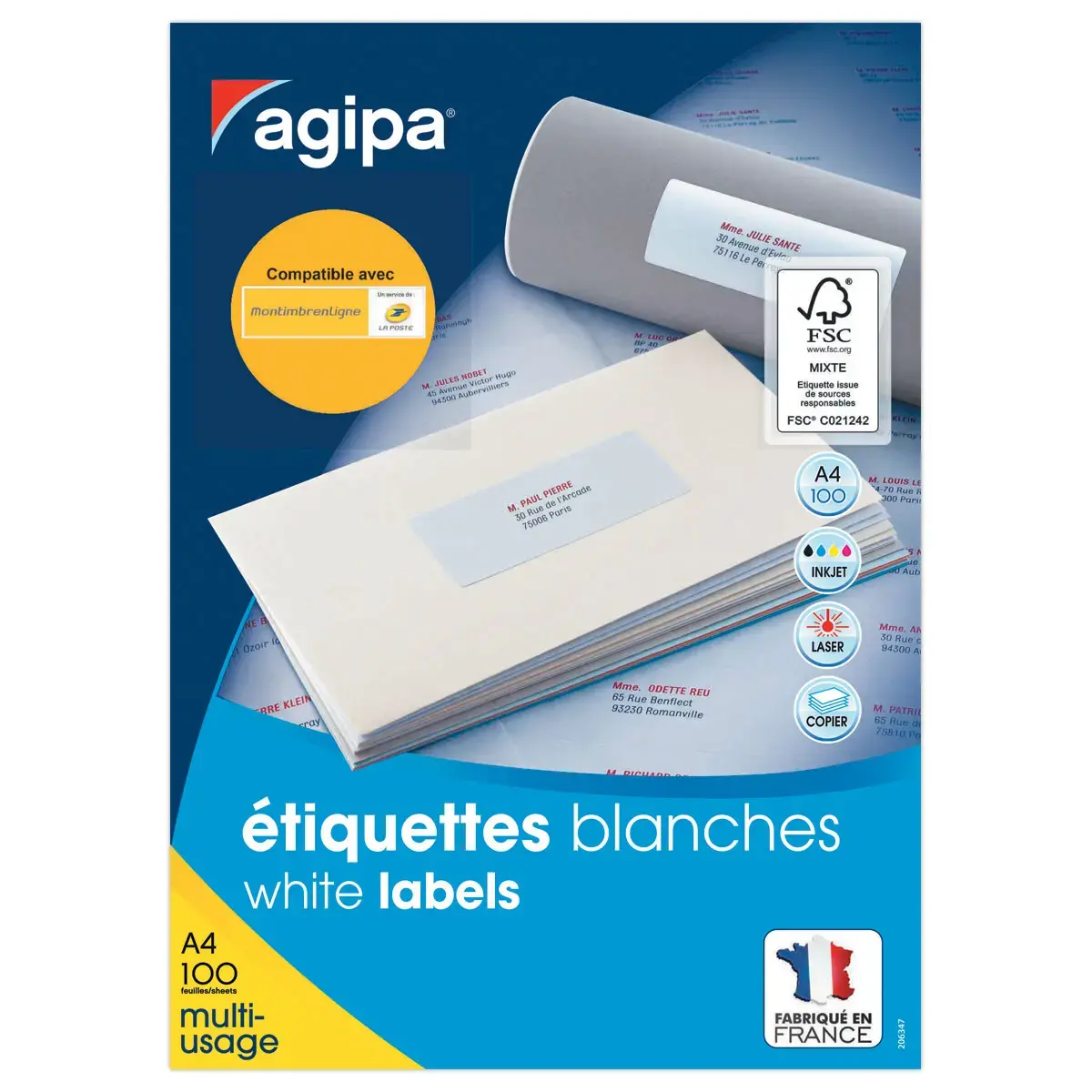 100 Etui multifunctionele etiketten - 70x37 mm - APLI