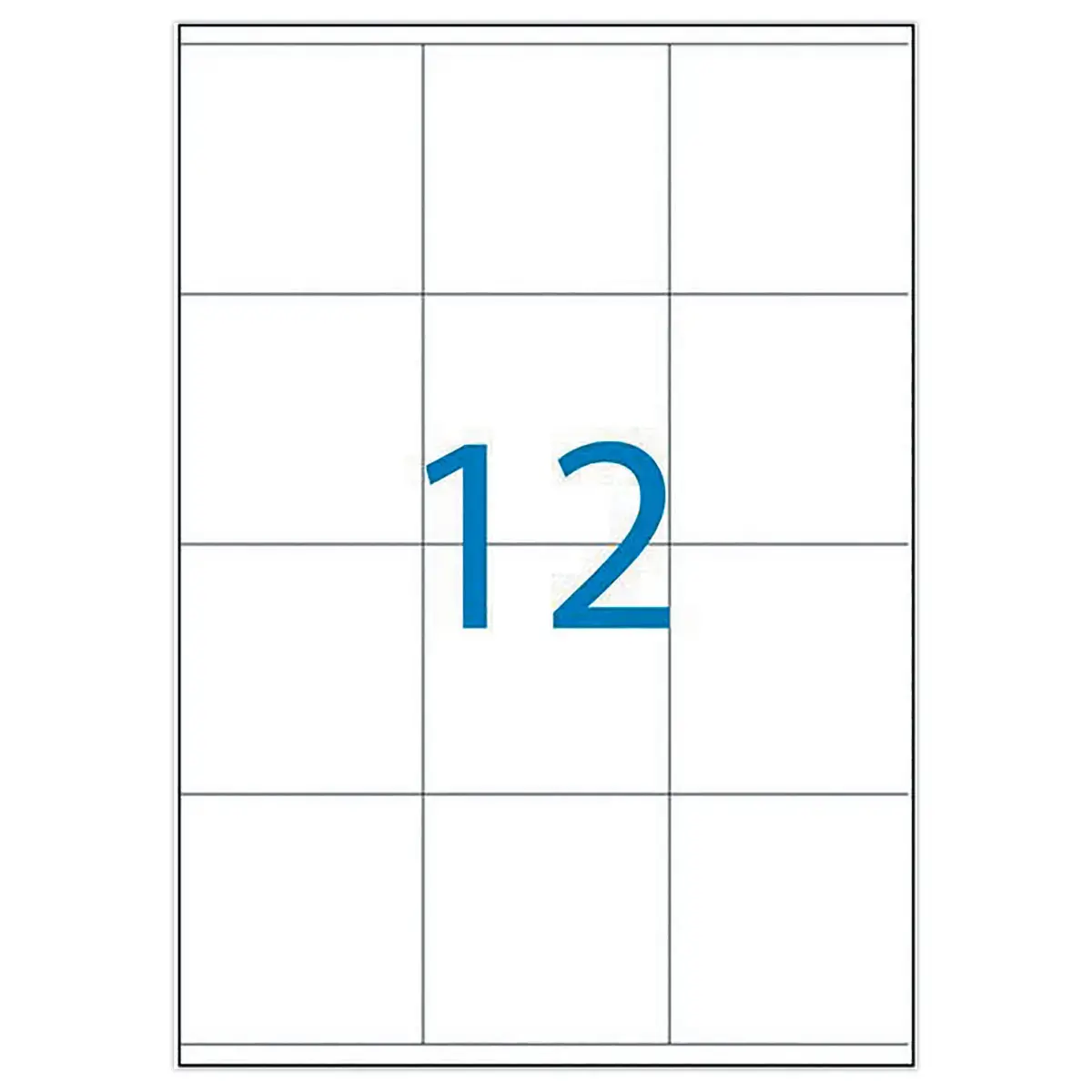 100 Multifunctionele etikettenvellen 70x70 mm, oftewel 1200 etiketten/doos