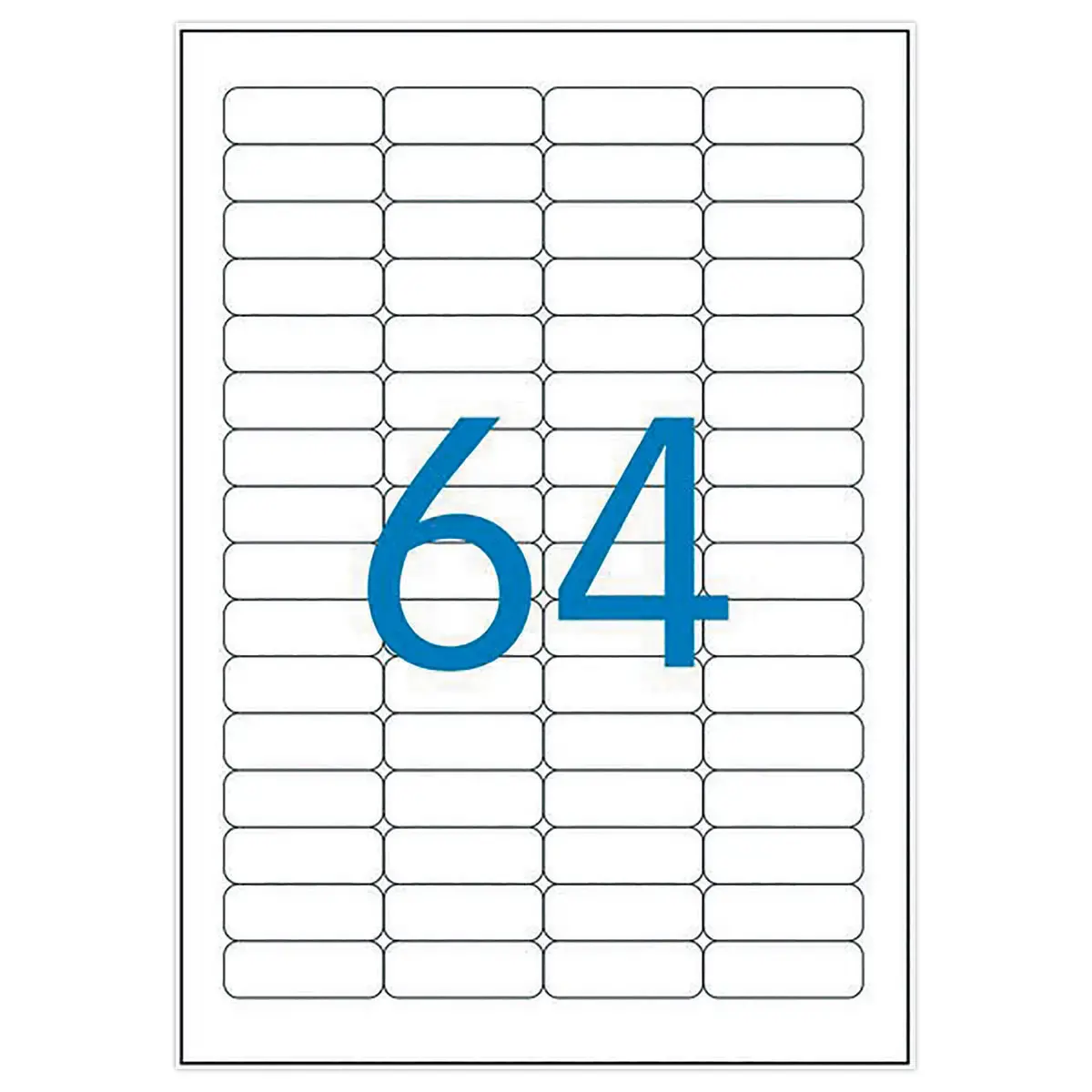 100  Mini-labels platen 45,7 x 16,9 mm, oftewel 6400 labels/doos 