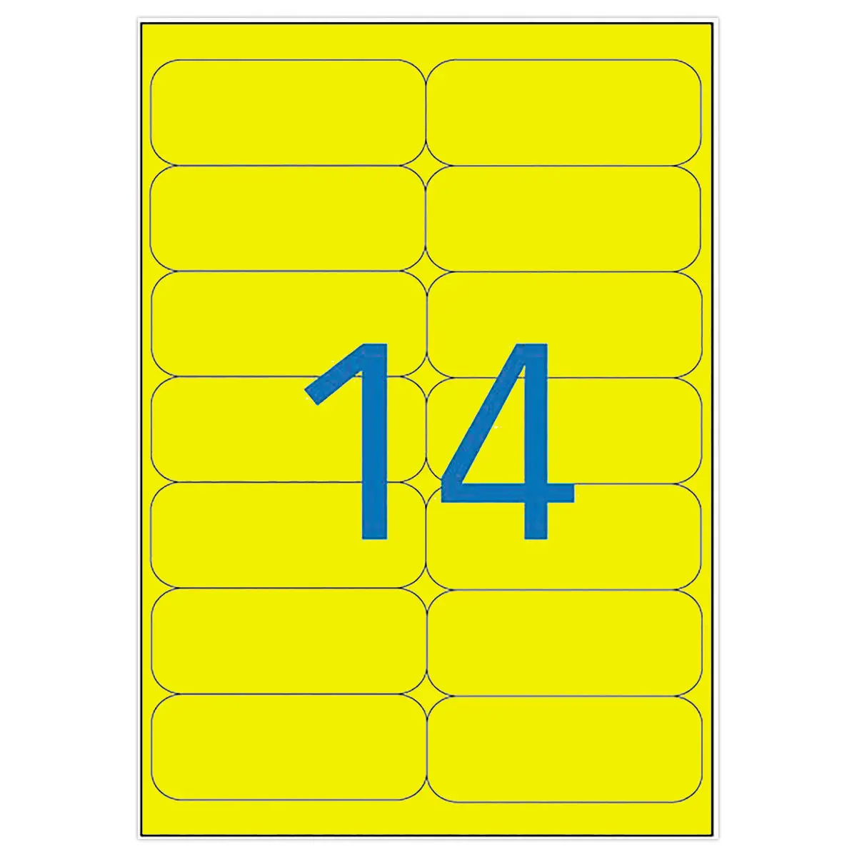 100 Etiketten vellen 99,1 x 38,1 mm per 1400/doos, geel