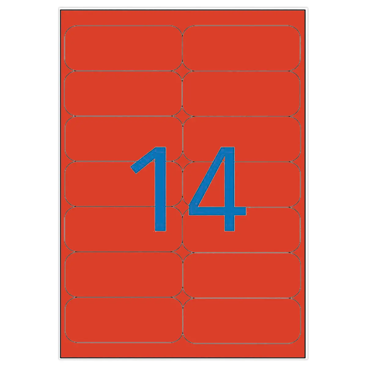 100 Etikettenbladen 99,1x38,1 mm 1400/doos, rood