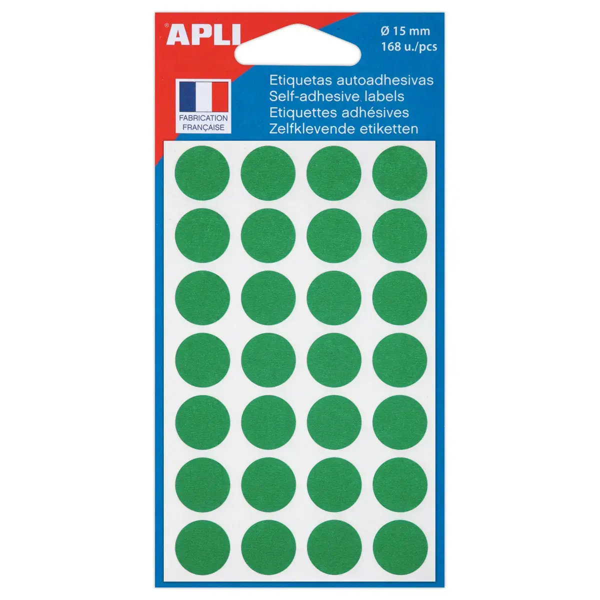 Ronde kleefpastilles - Ø 15 mm - groen - APLI