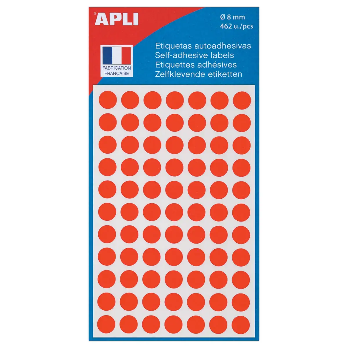 Ronde waarschuwingsstickers - Ø 8 mm - rood - APLI