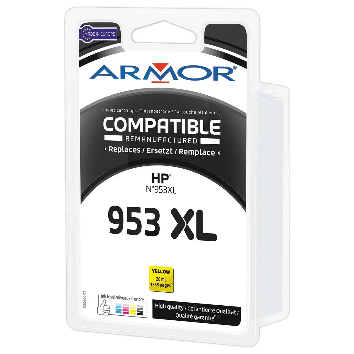 Inkjetcartridge ARMOR geel equivalent aan Hp 953XL